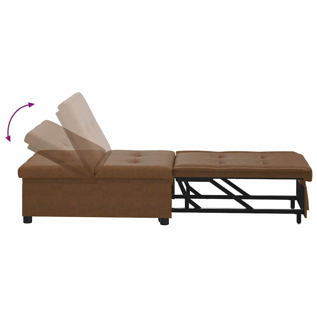vidaXL 3-in-1 Sofa Bed Uittrekbaar Bruin Faux Suède Leer