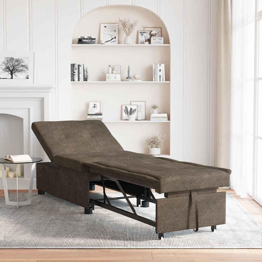vidaXL 3-in-1 Sofa Bed Uittrekbaar Bruin Faux Suède Leer