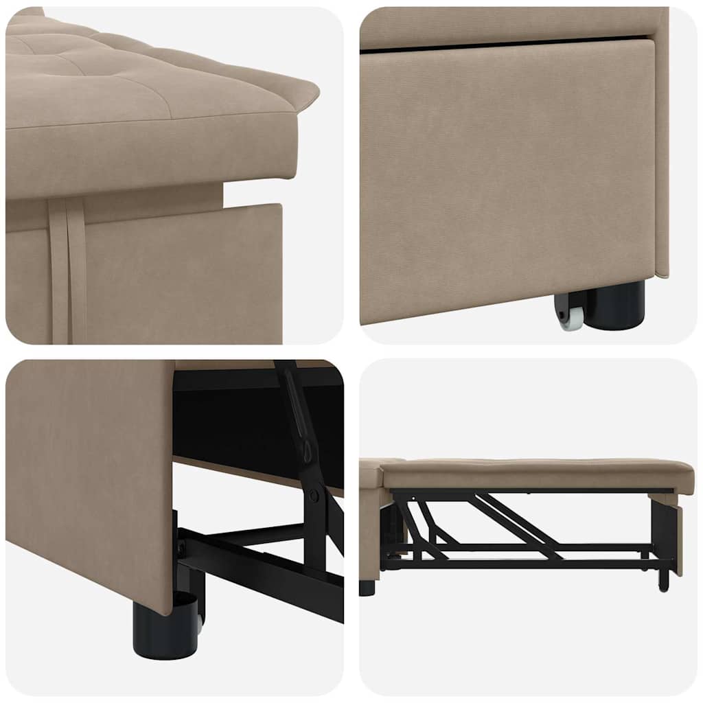 vidaXL 3-in-1 Uittrekbare Sofa Bed in Taupe Stof