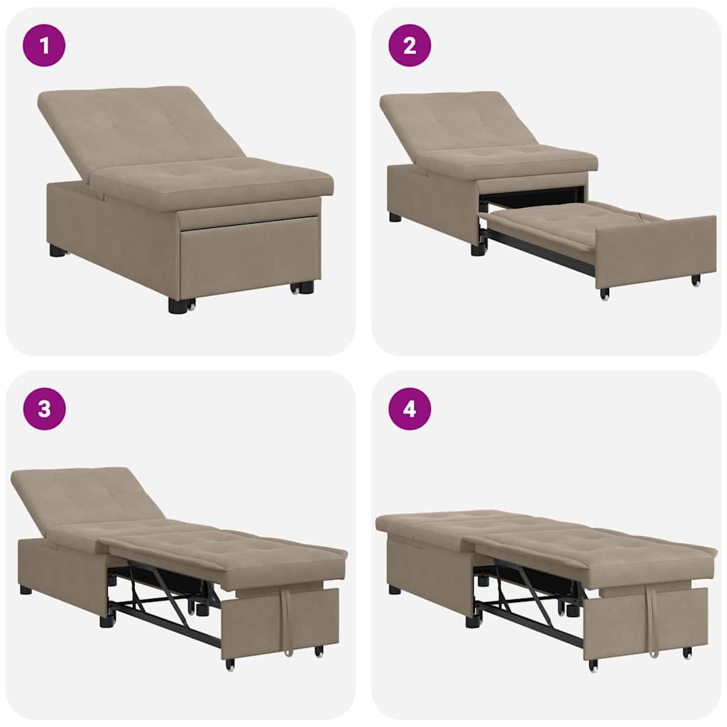 vidaXL 3-in-1 Uittrekbare Sofa Bed in Taupe Stof