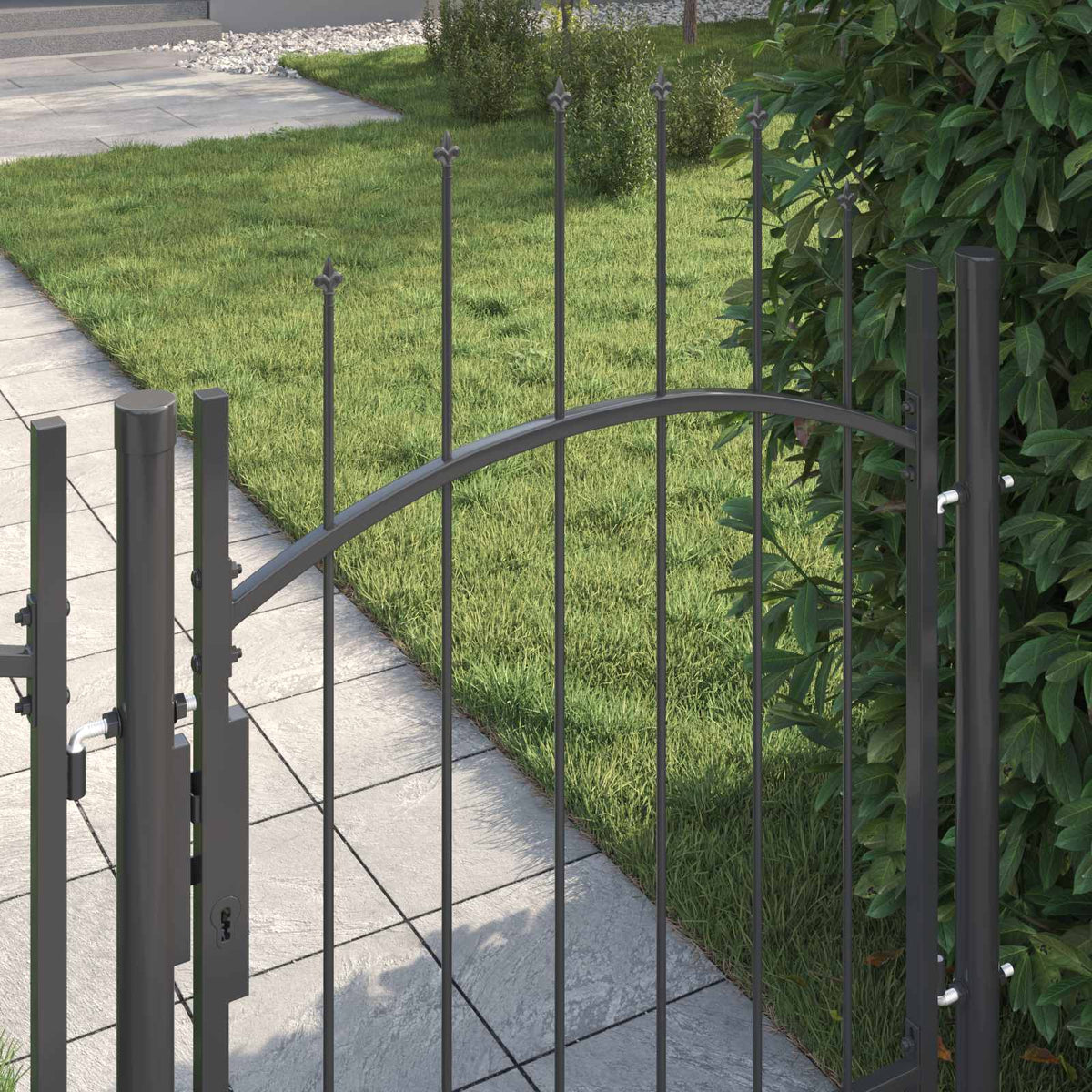 vidaXL Poort 1x1,75 m staal zwart