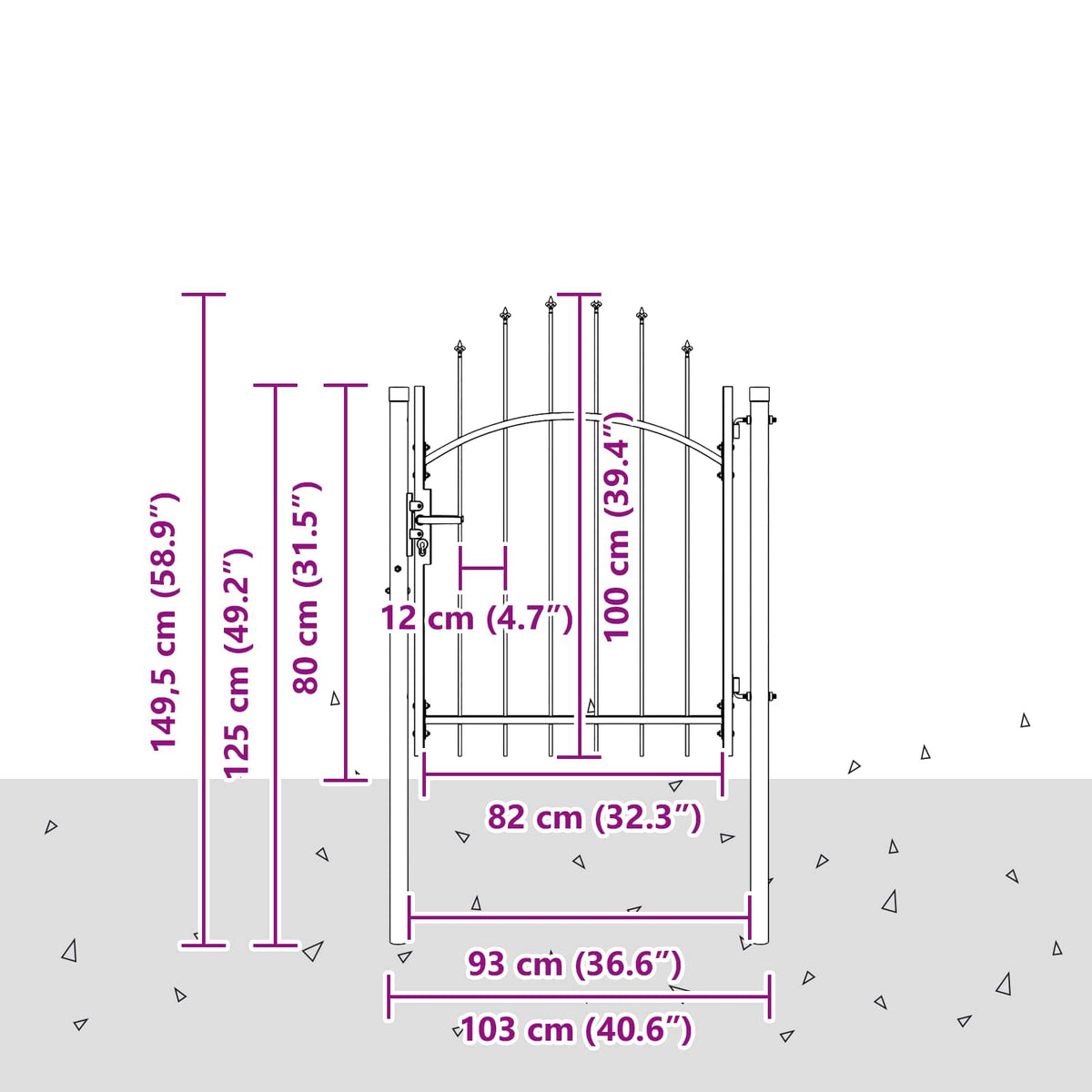 vidaXL Poort 1x1,75 m staal zwart