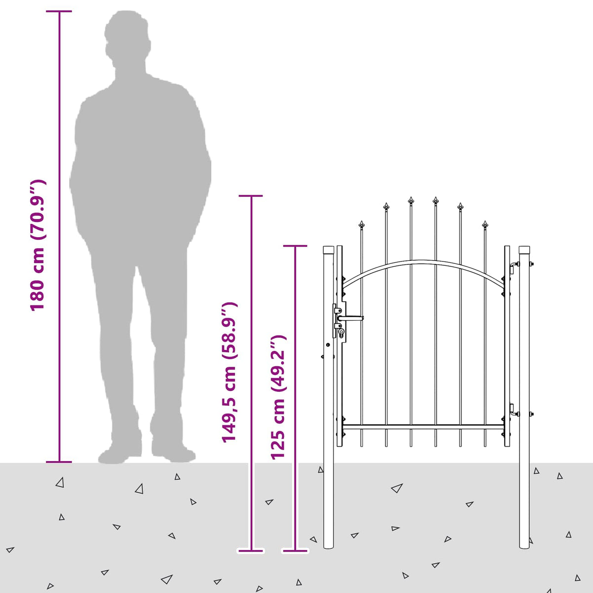 vidaXL Poort 1x1,75 m staal zwart
