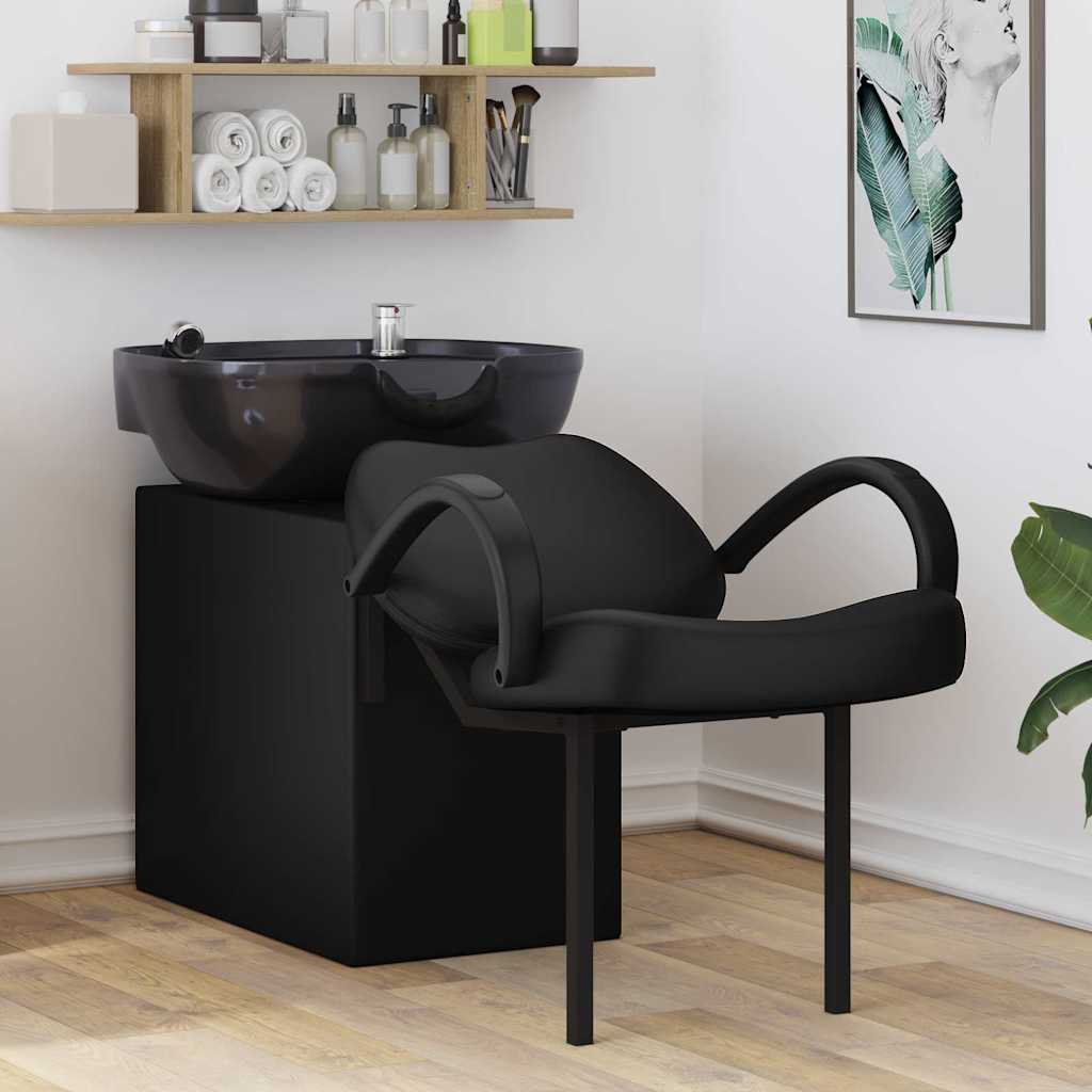 vidaXL Shampoo Stoel Zwart 63 x 141 x 92 cm PVC