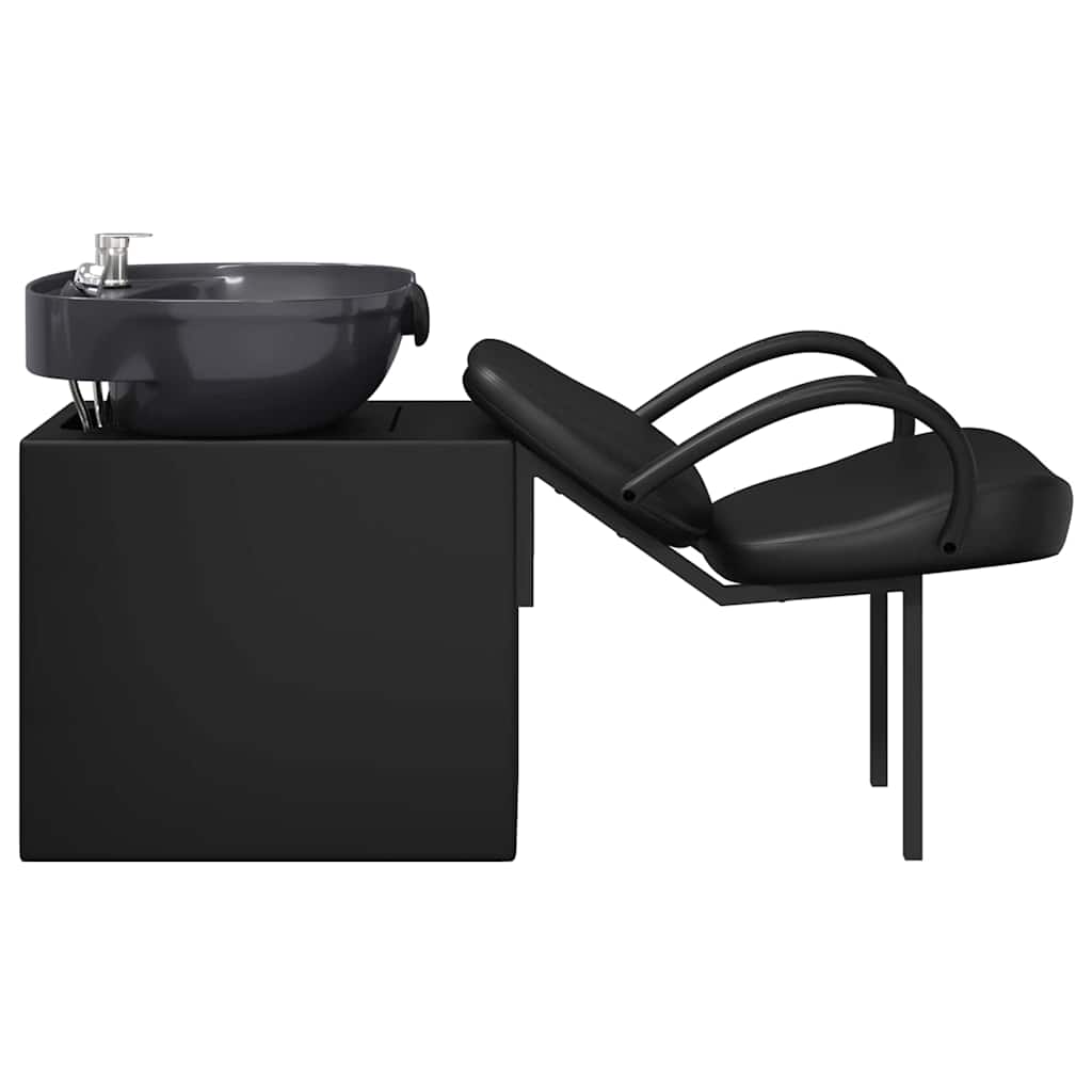 vidaXL Shampoo Stoel Zwart 63 x 141 x 92 cm PVC