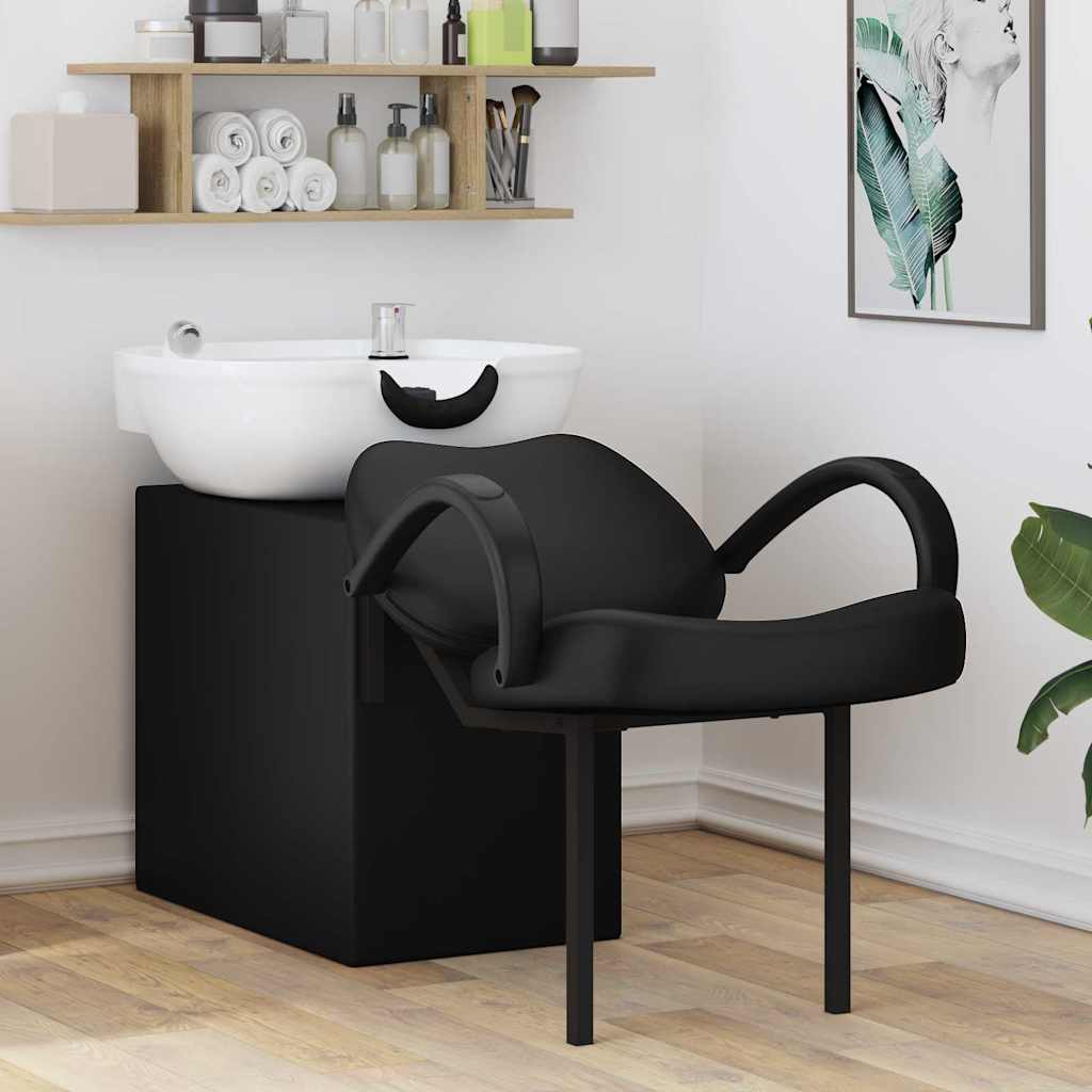 vidaXL Shampoo Stoel Zwart 63 x 141 x 92 cm PVC