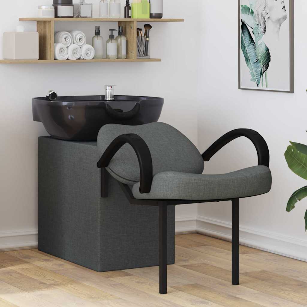 vidaXL Shampoo Stoel Lichtgrijs en zwart 63 x 141 x 92 cm Stof