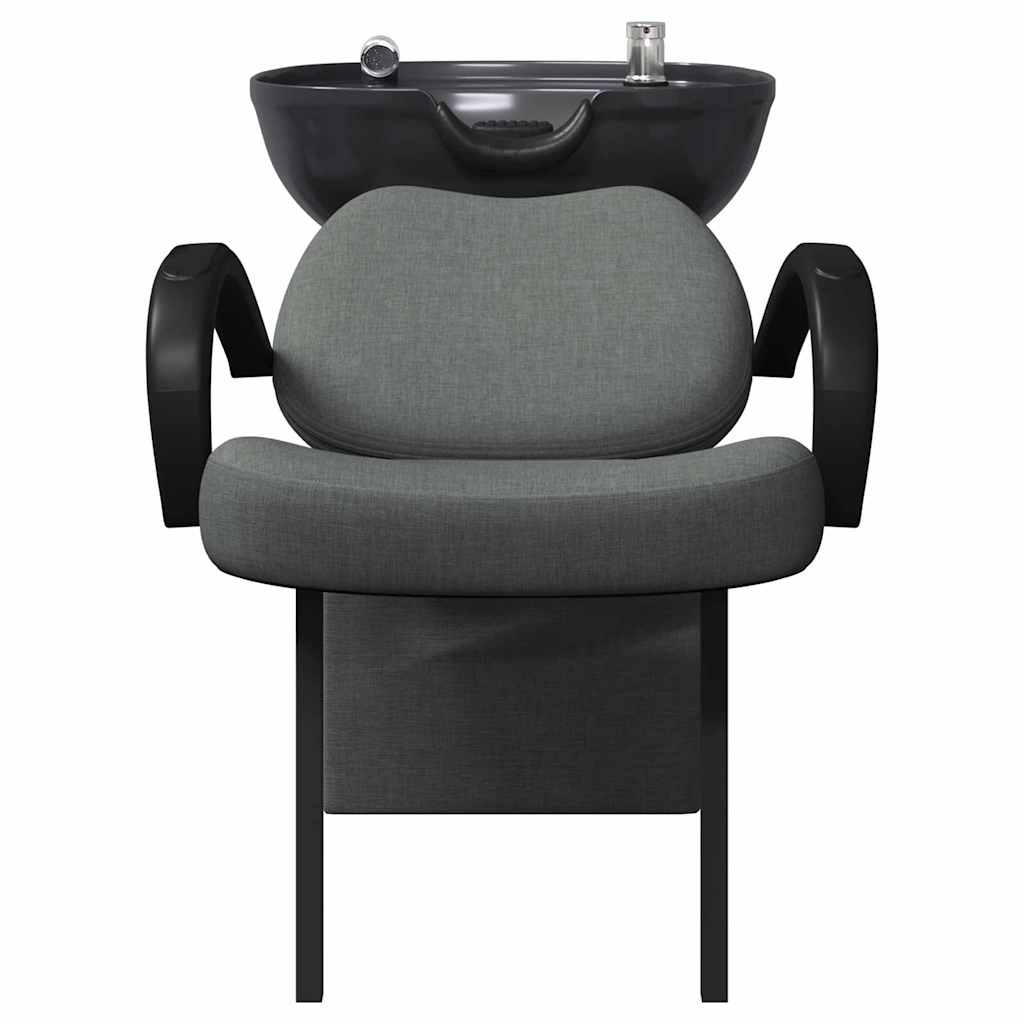 vidaXL Shampoo Stoel Lichtgrijs en zwart 63 x 141 x 92 cm Stof