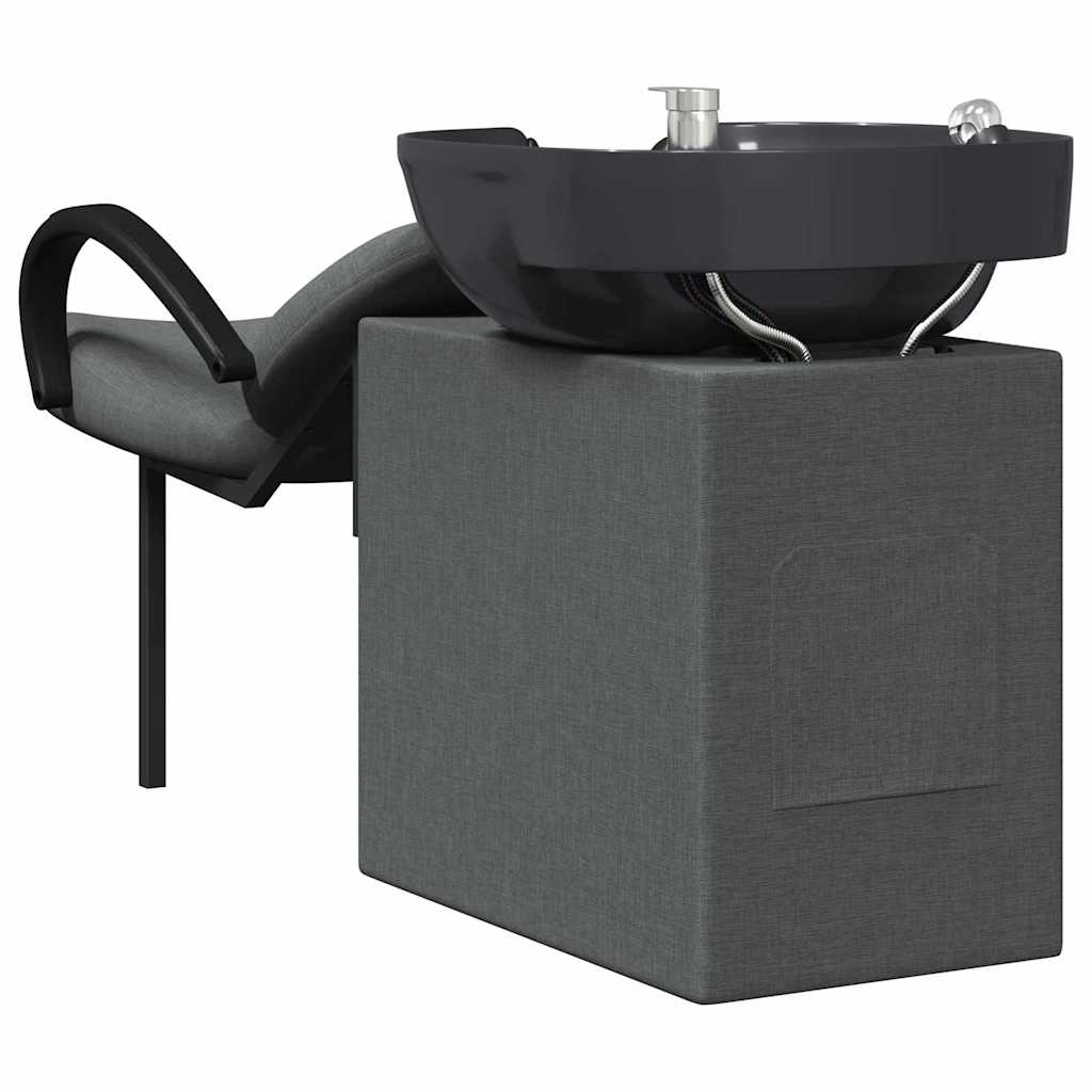 vidaXL Shampoo Stoel Lichtgrijs en zwart 63 x 141 x 92 cm Stof