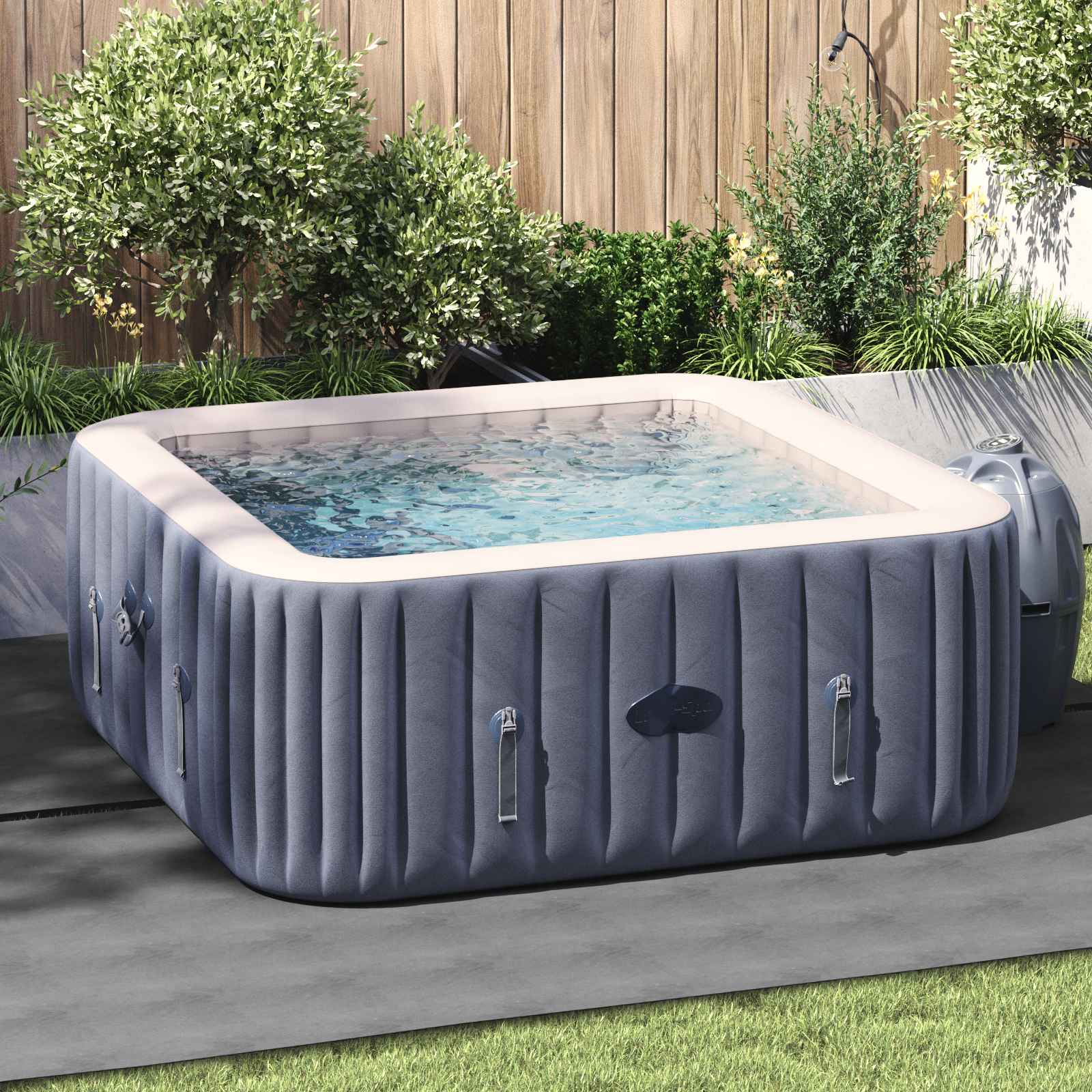 vidaXL Zwembad Grondzeil Lichtgrijs 274 x 274 cm Nonwoven stof