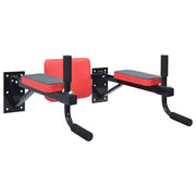 VidaXL Dip station Zwart en Rood 72,5 x 70 x 31 cm Gepoedercoat staal