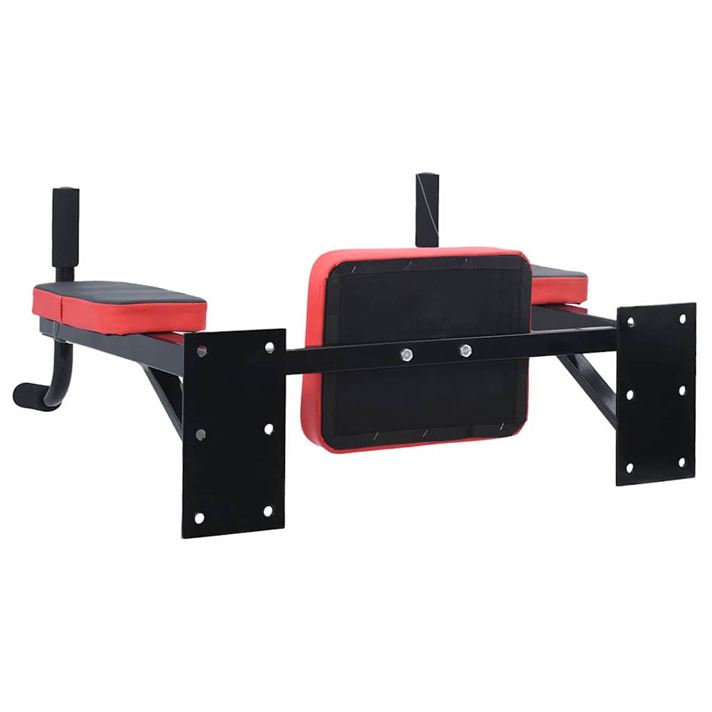 VidaXL Dip station Zwart en Rood 72,5 x 70 x 31 cm Gepoedercoat staal