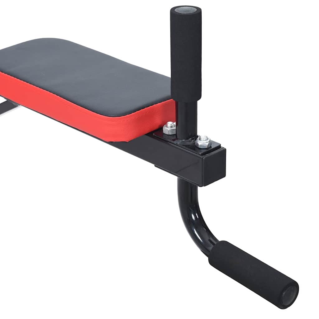 VidaXL Dip station Zwart en Rood 72,5 x 70 x 31 cm Gepoedercoat staal