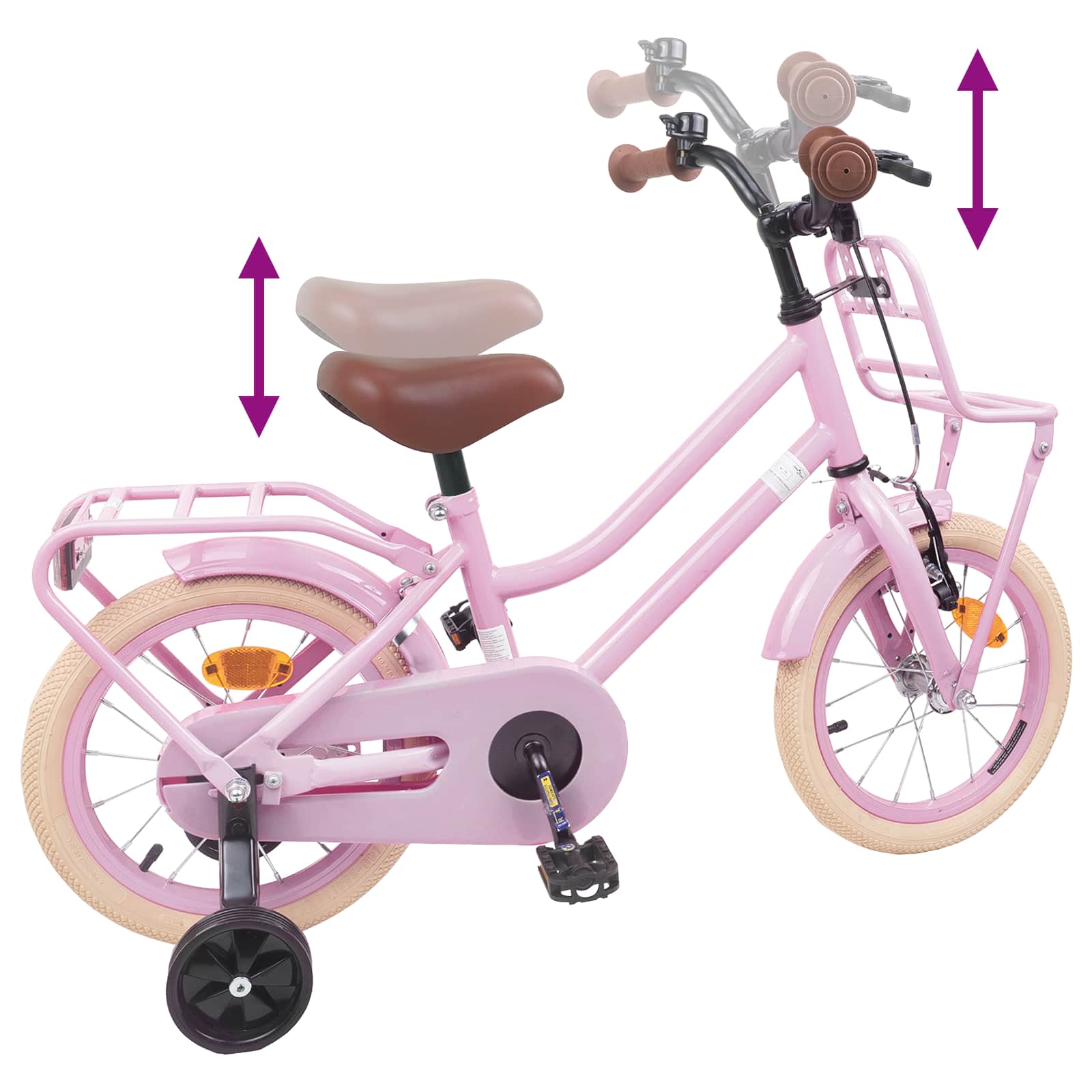 vidaXL Kinderfiets 20 Inch voor 6-11 jaar oud Lichtroze