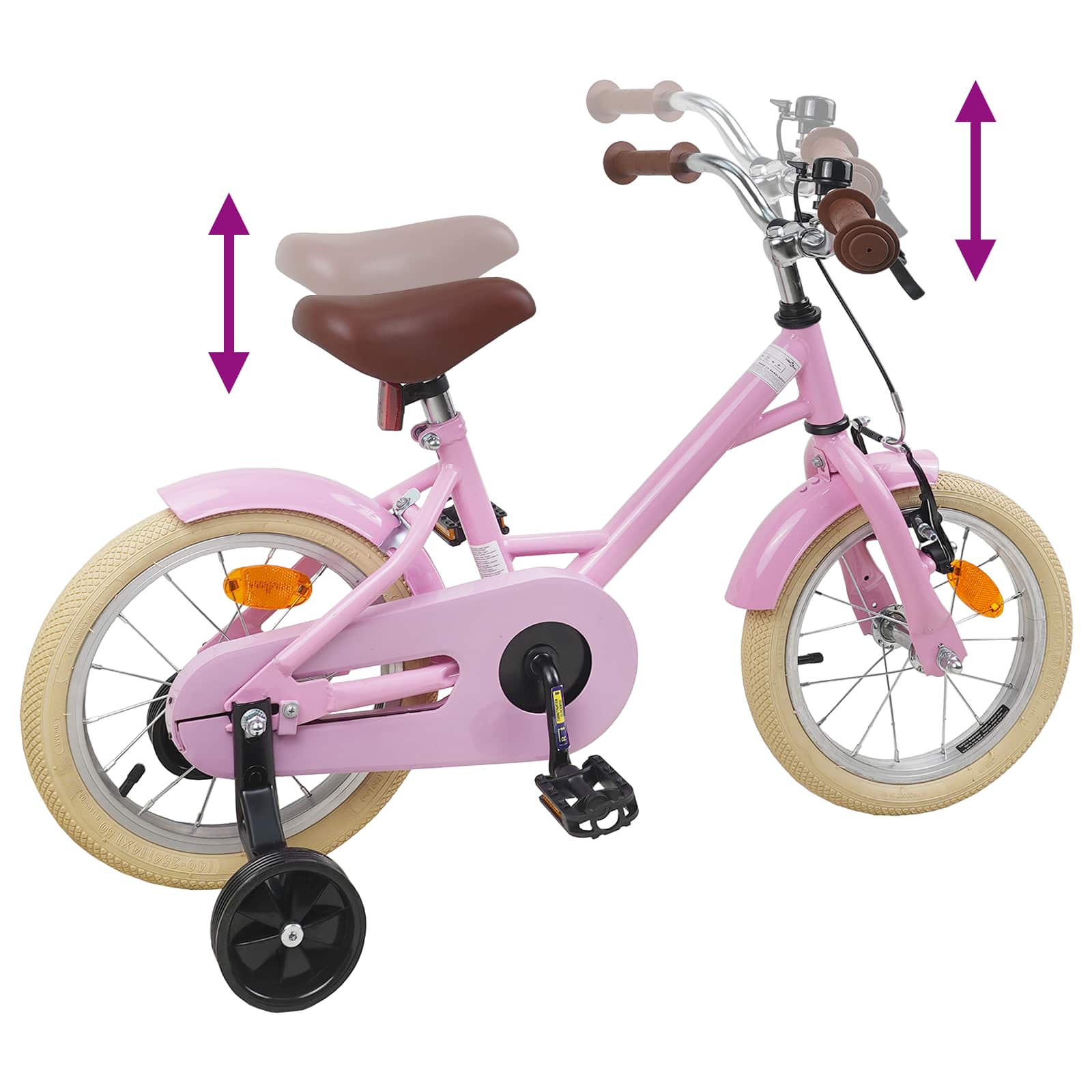 vidaXL Kinderfiets 20 Inch voor 6-11 jaar oud Lichtroze