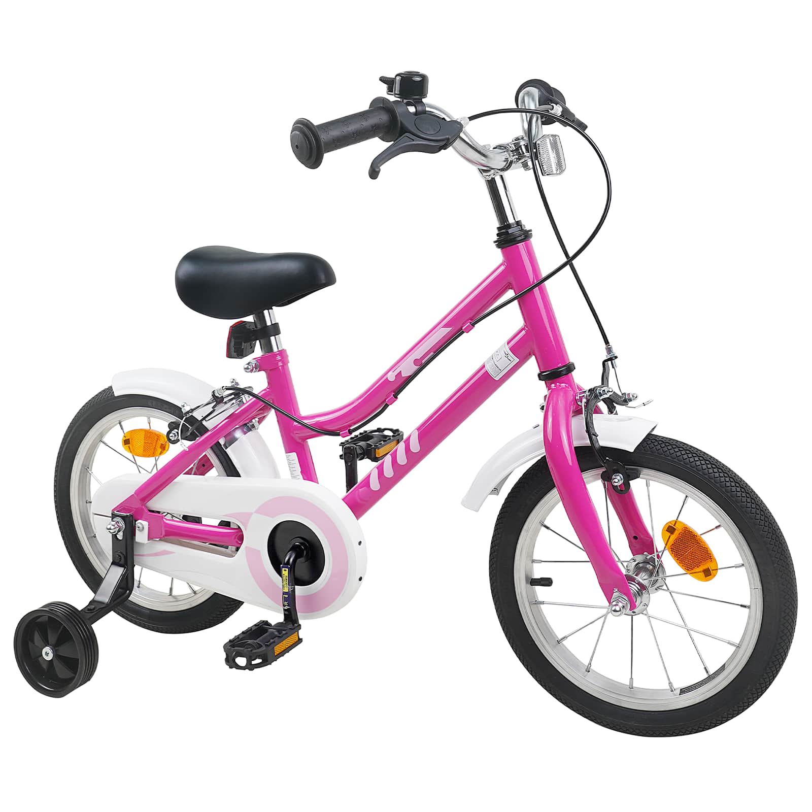 vidaXL Kinderfiets 12 Inch voor 2-4 jaar oud Roze Wit