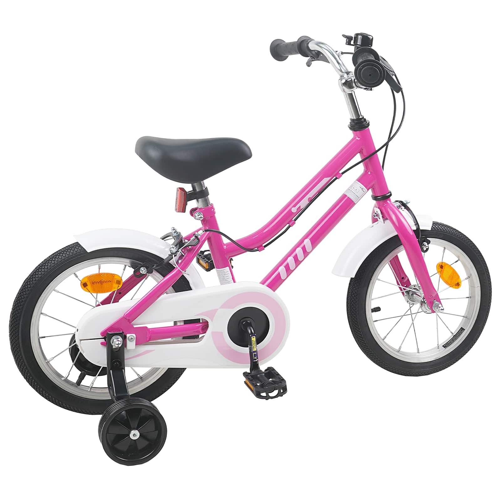 vidaXL Kinderfiets 12 Inch voor 2-4 jaar oud Roze Wit