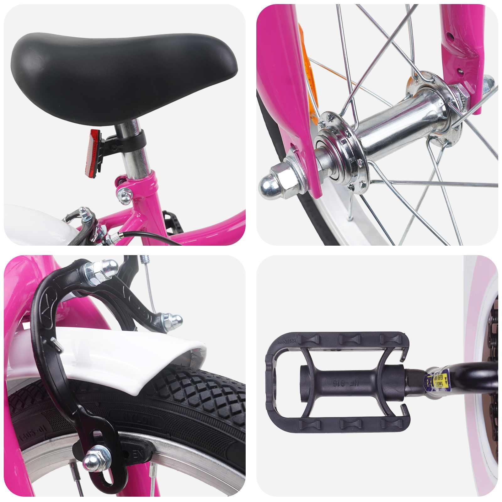 vidaXL Kinderfiets 12 Inch voor 2-4 jaar oud Roze Wit