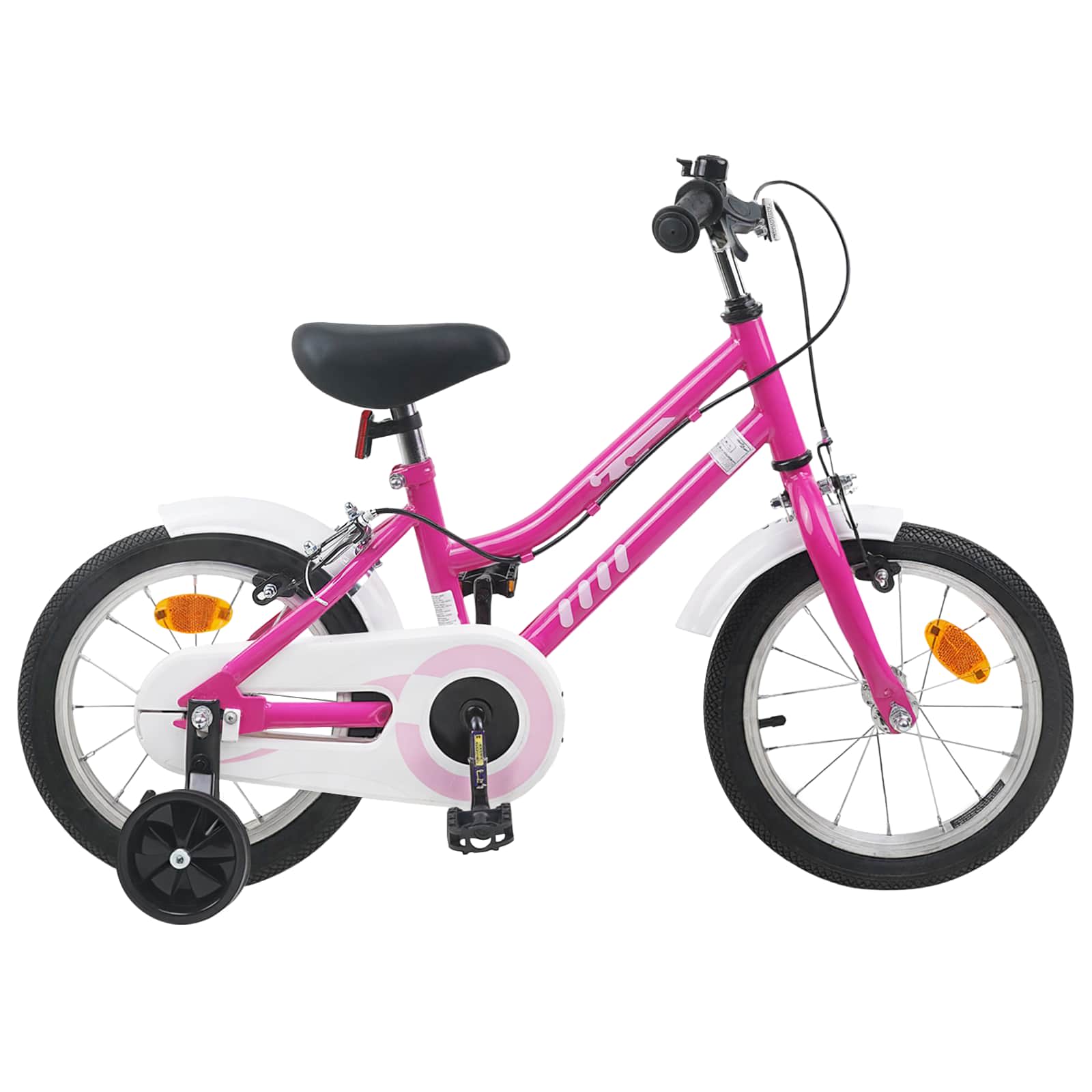 vidaXL Kinderfiets 12 Inch voor 2-4 jaar oud Roze Wit