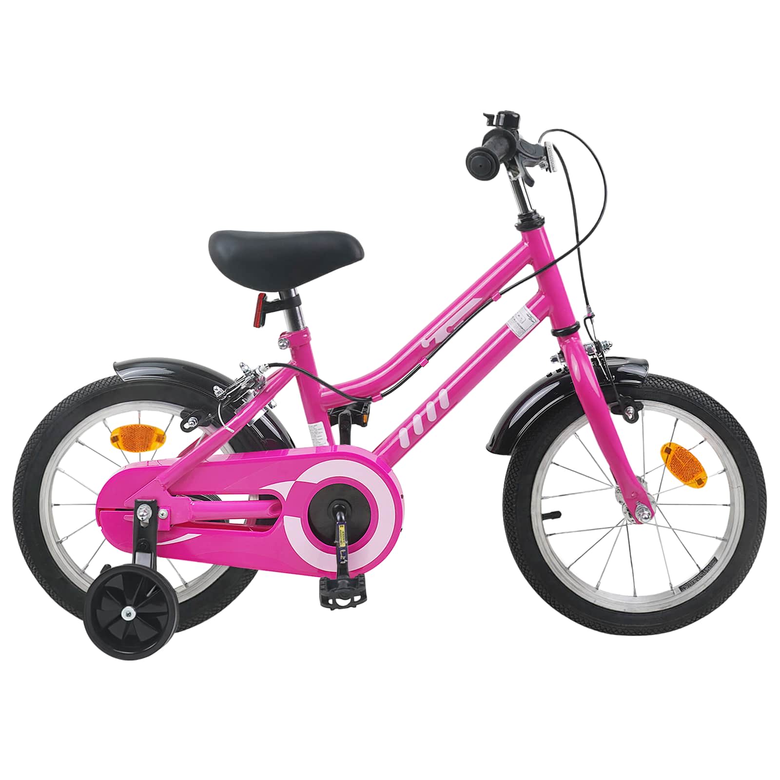 vidaXL Kinderfiets 12 Inch voor 2-4 jaar oud Roze Wit