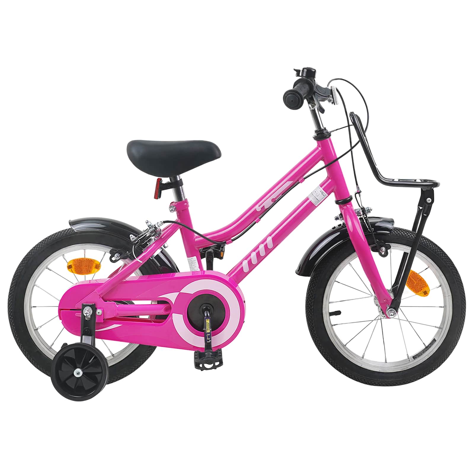 vidaXL Kinderfiets 12 Inch voor 2-4 jaar oud Roze en Zwart