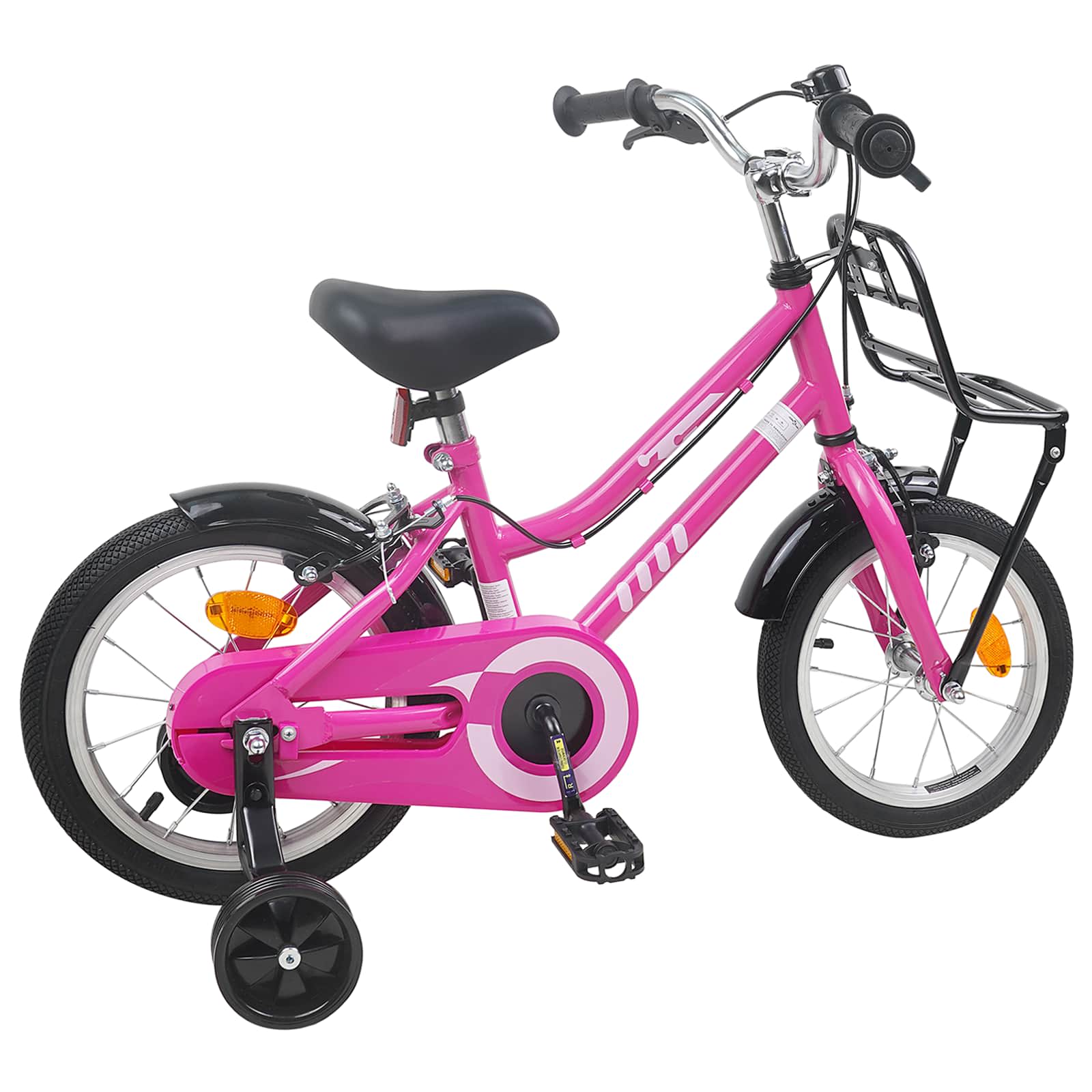 vidaXL Kinderfiets 12 Inch voor 2-4 jaar oud Roze en Zwart