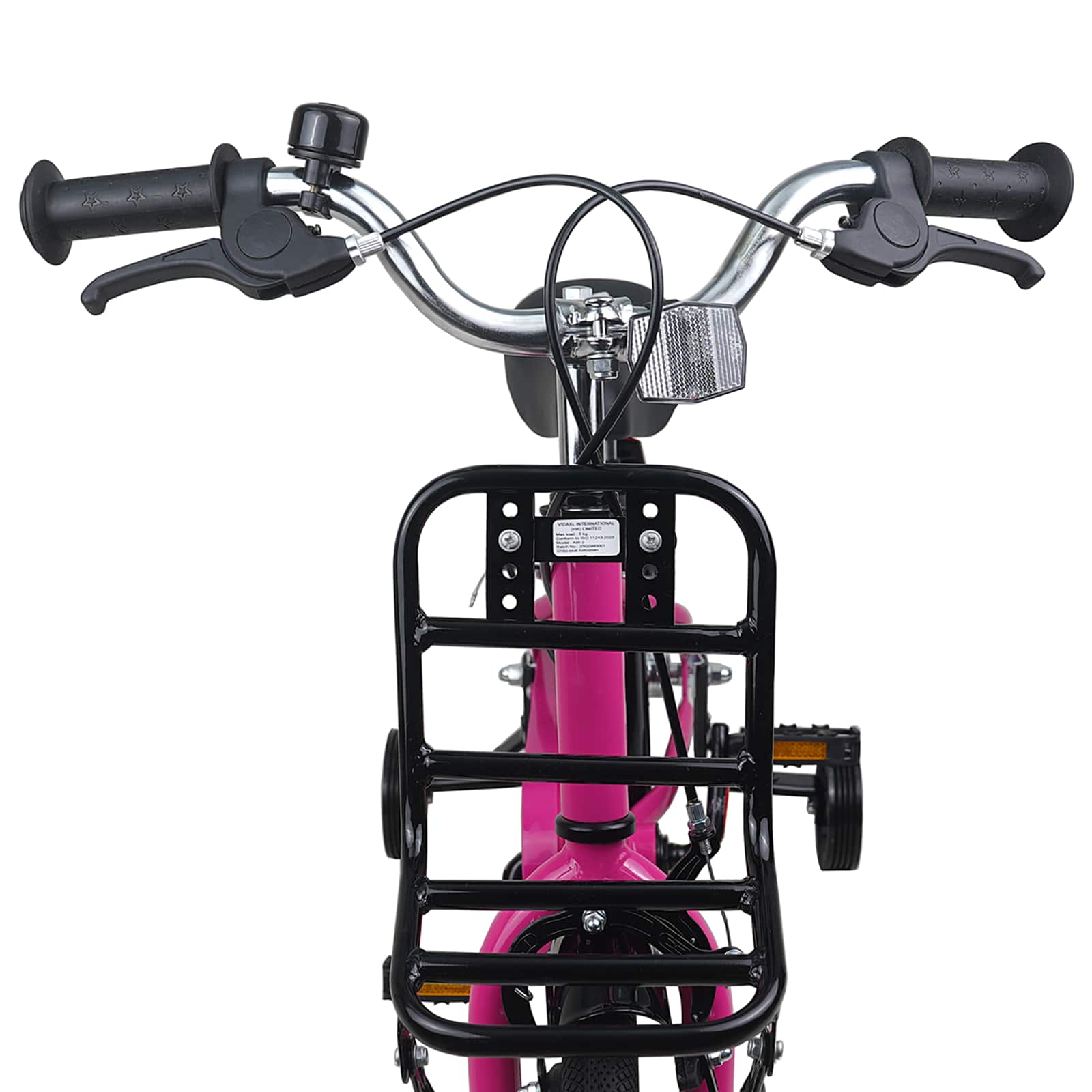 vidaXL Kinderfiets 12 Inch voor 2-4 jaar oud Roze en Zwart