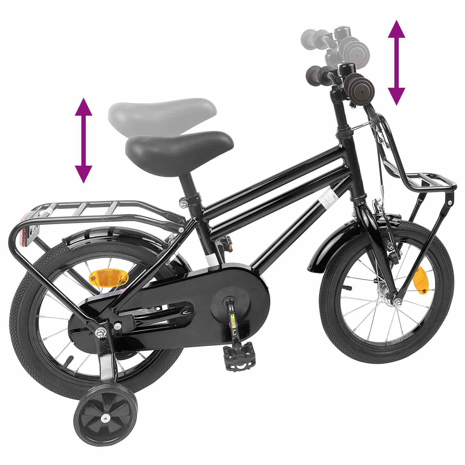 vidaXL Kinderfiets 20 Inch voor 6-11 jaar oud Zwart