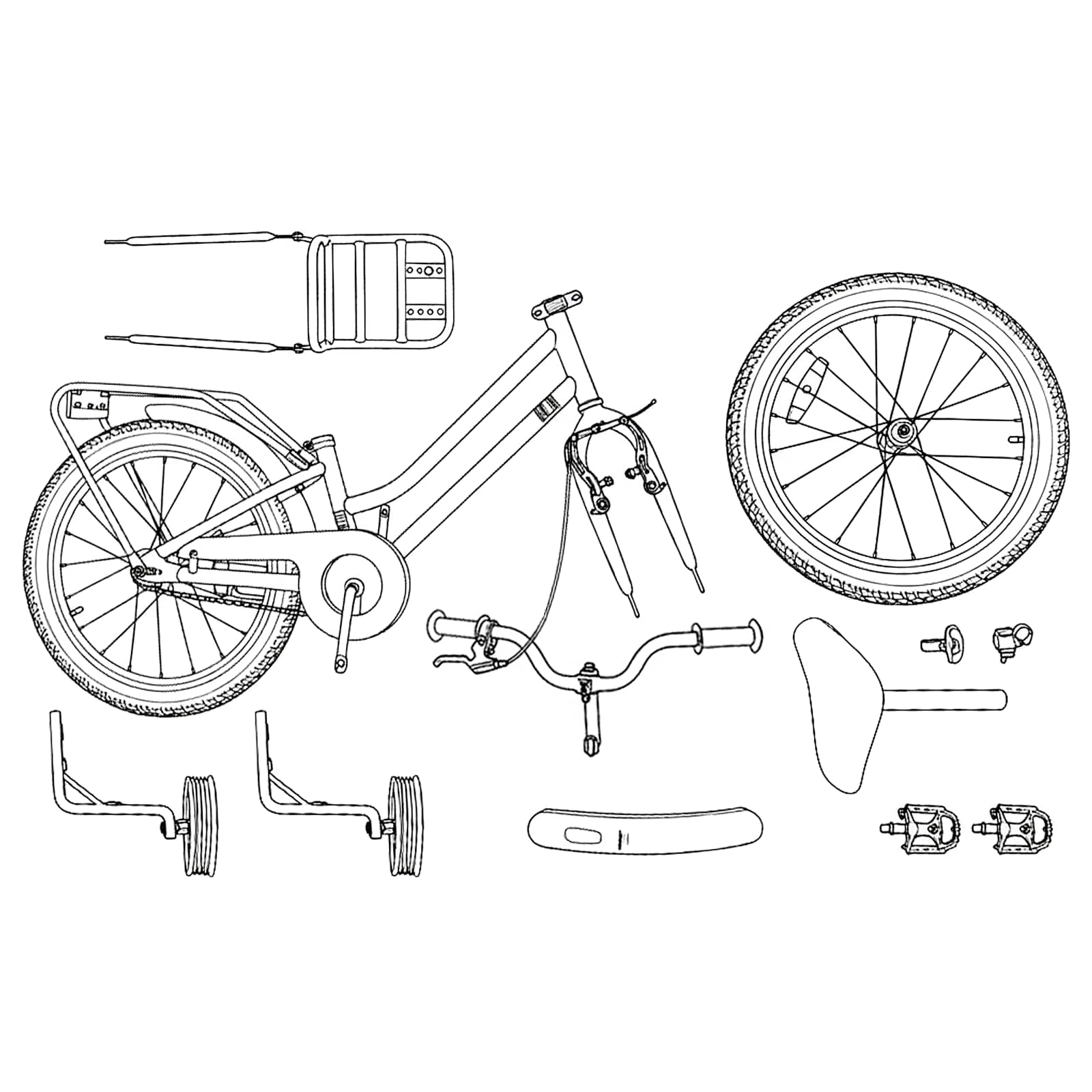 vidaXL Kinderfiets 20 Inch voor 6-11 jaar oud Zwart