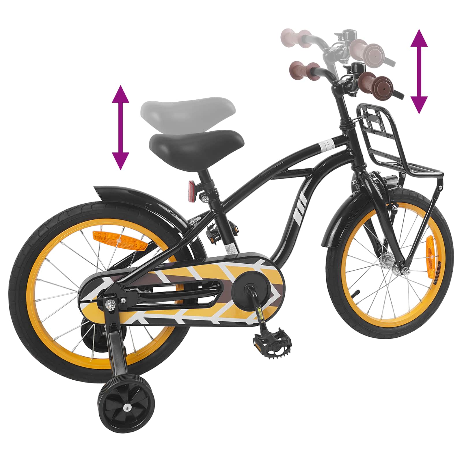 vidaXL Kinderfiets 22 Inch voor 7-12 jaar oud Wit