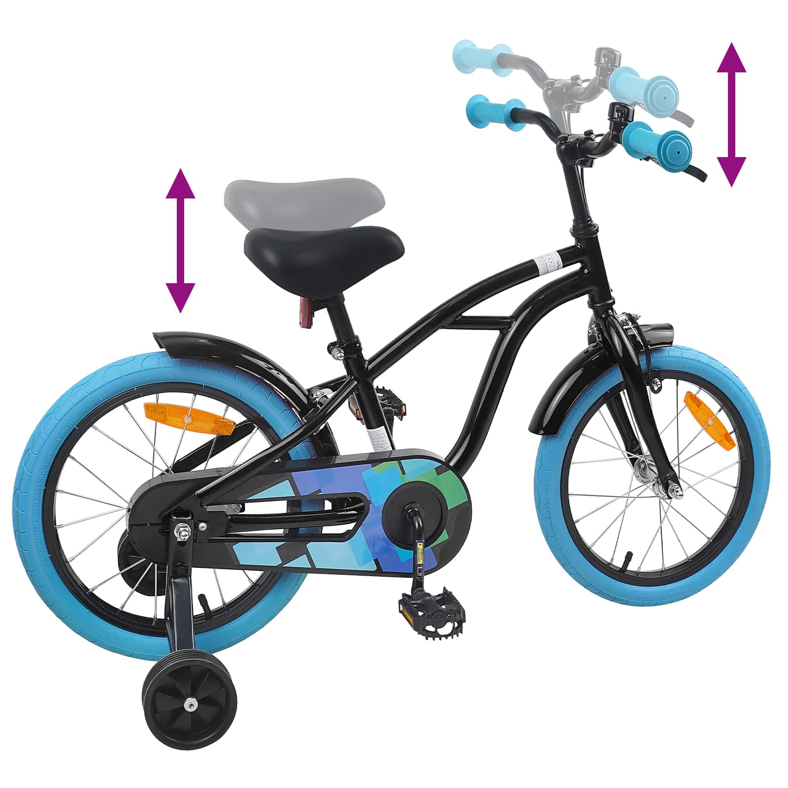 vidaXL Kinderfiets 20 Inch voor 6-11 jaar oud Zwart