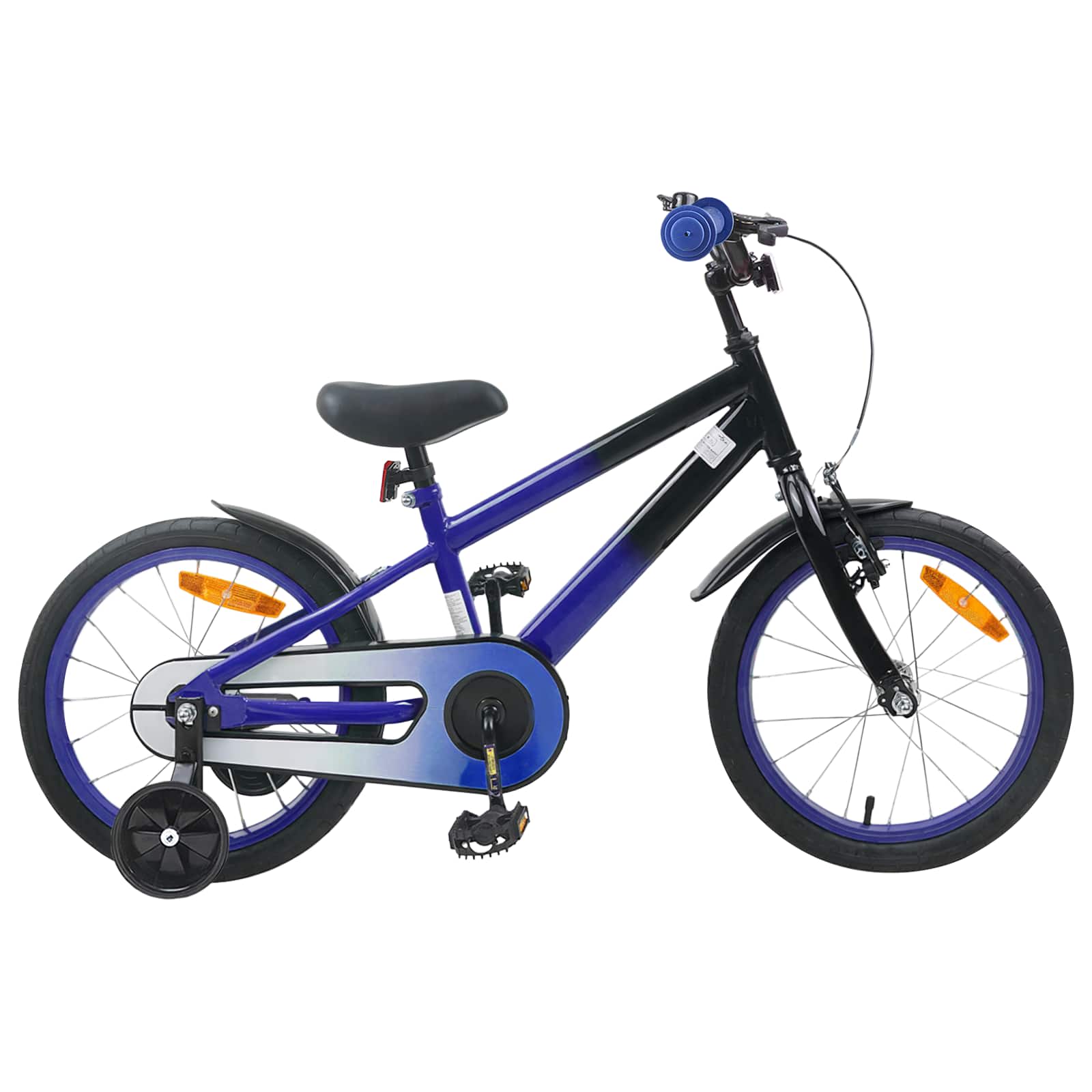 vidaXL Kinderfiets 22 Inch voor 7-12 jaar oud Blauw Zwart