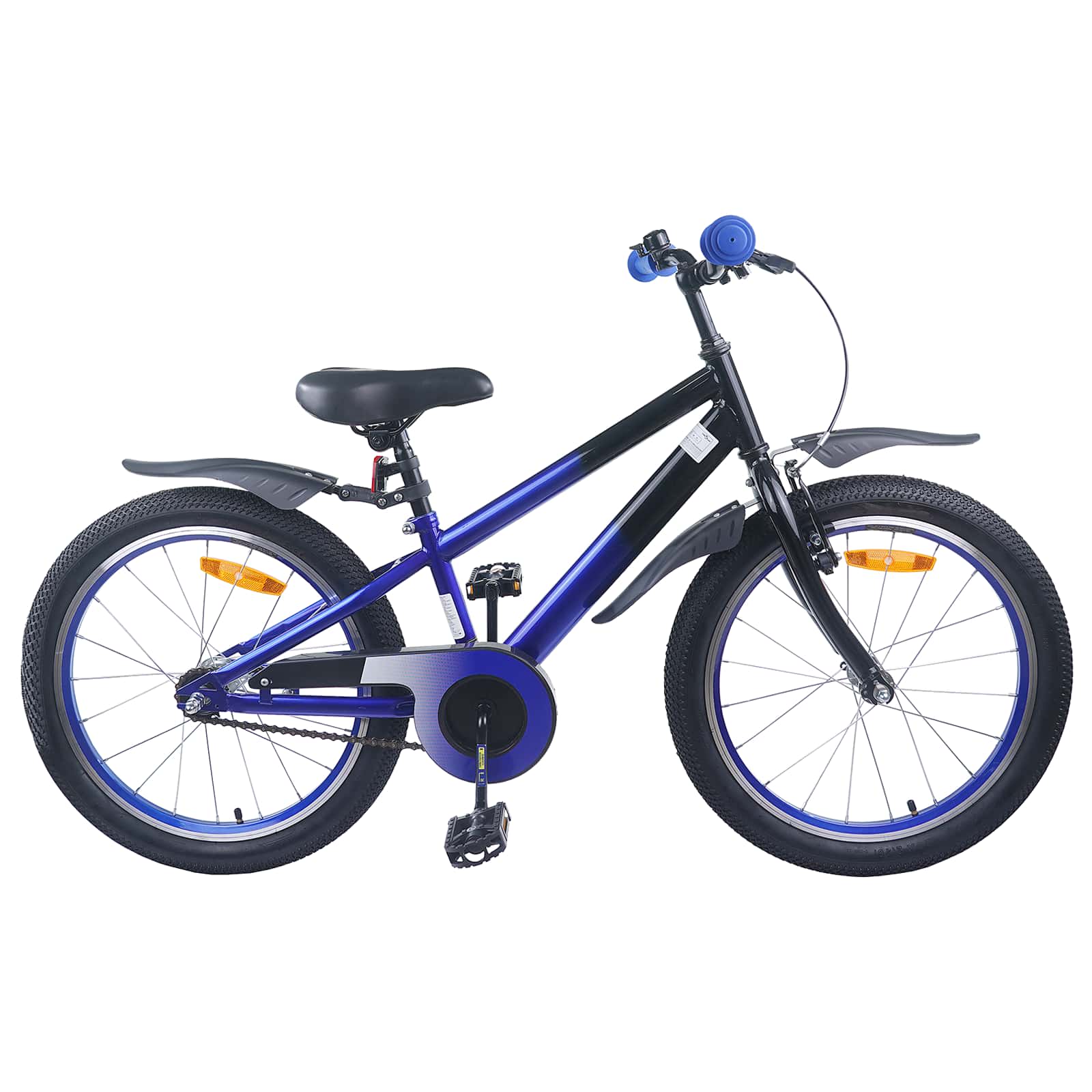 vidaXL Kinderfiets 22 Inch voor 7-12 jaar oud Blauw Zwart