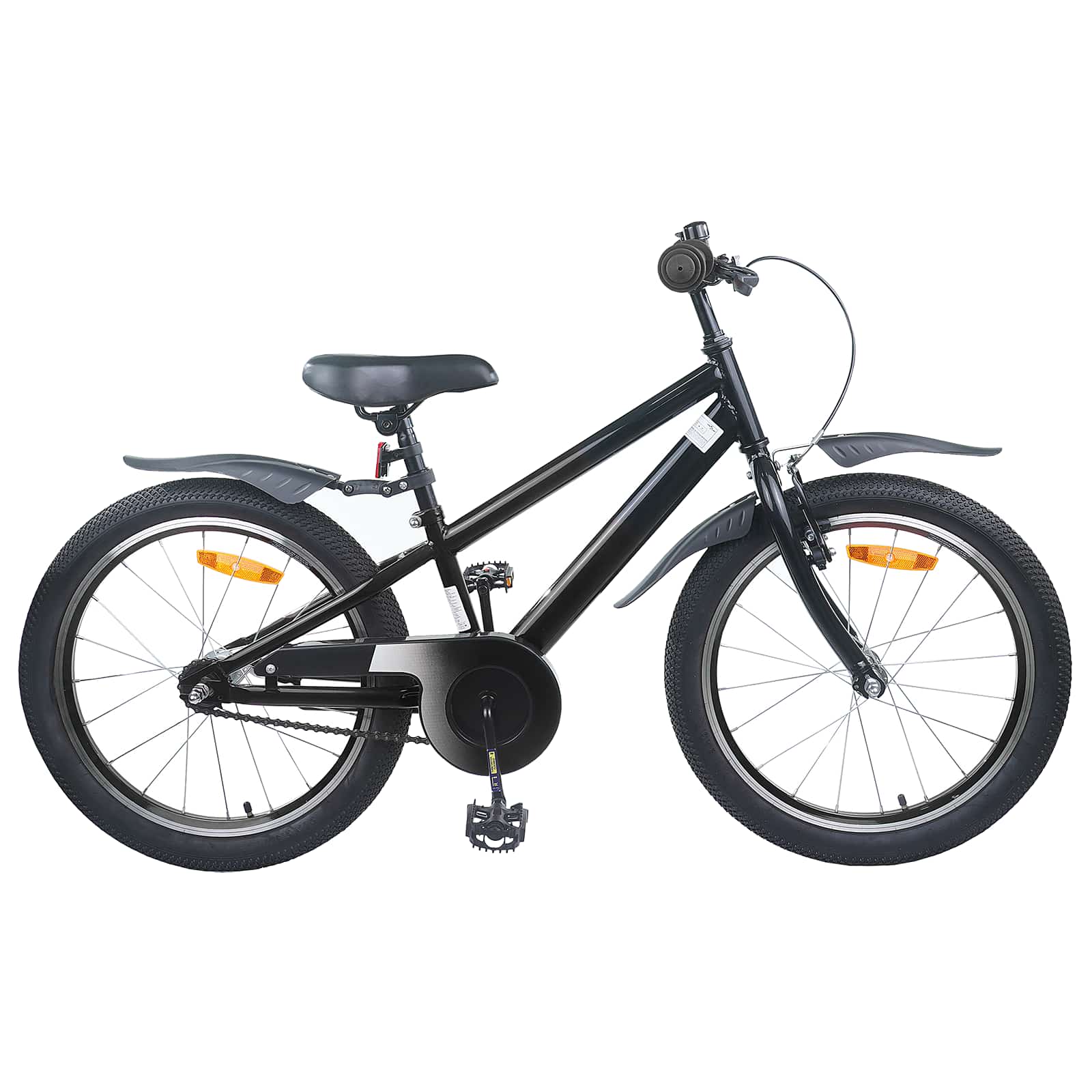 vidaXL Kinderfiets 22 Inch voor 7-12 jaar oud Blauw Zwart