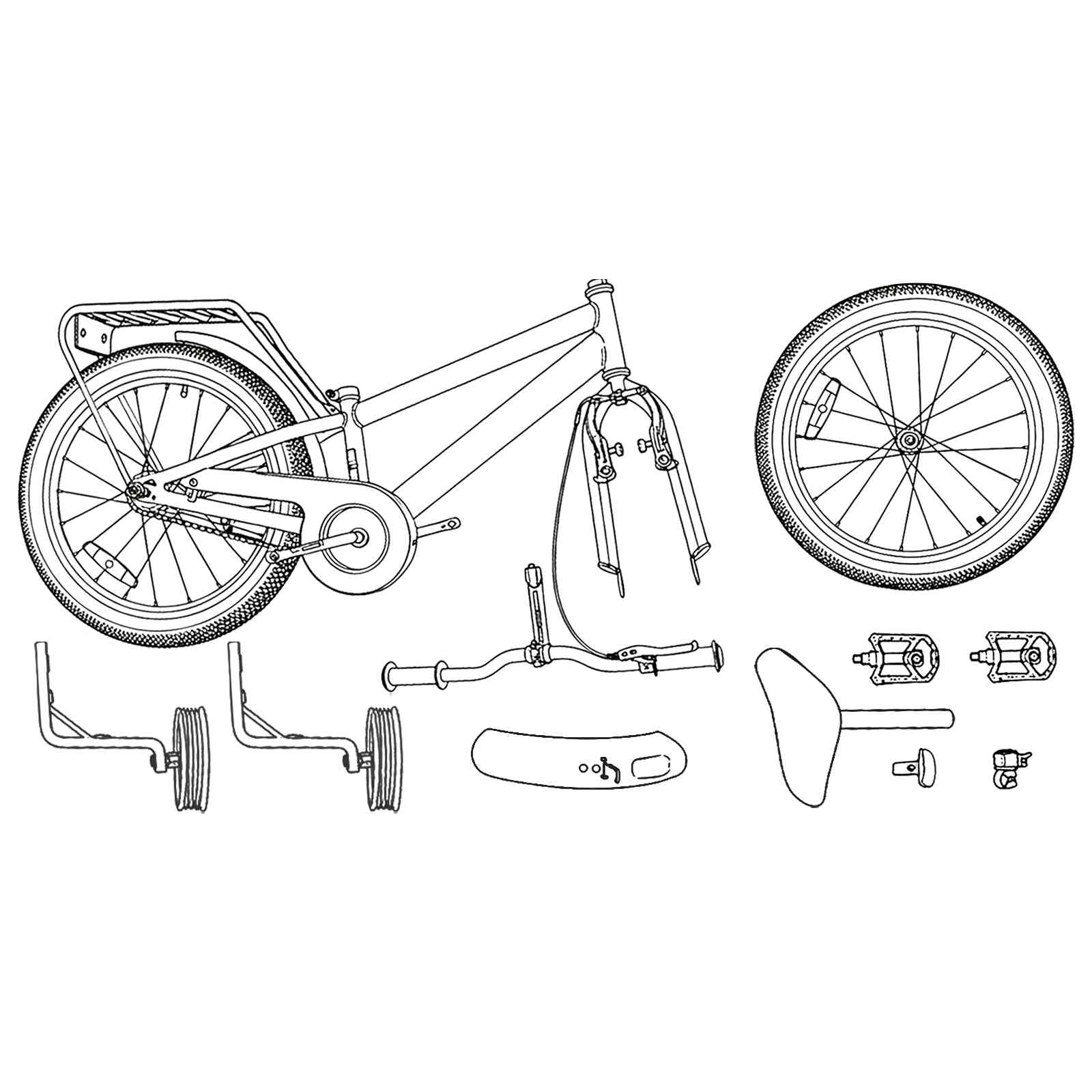 vidaXL Kinderfiets 20 Inch voor 6-11 jaar oud Lichtblauw