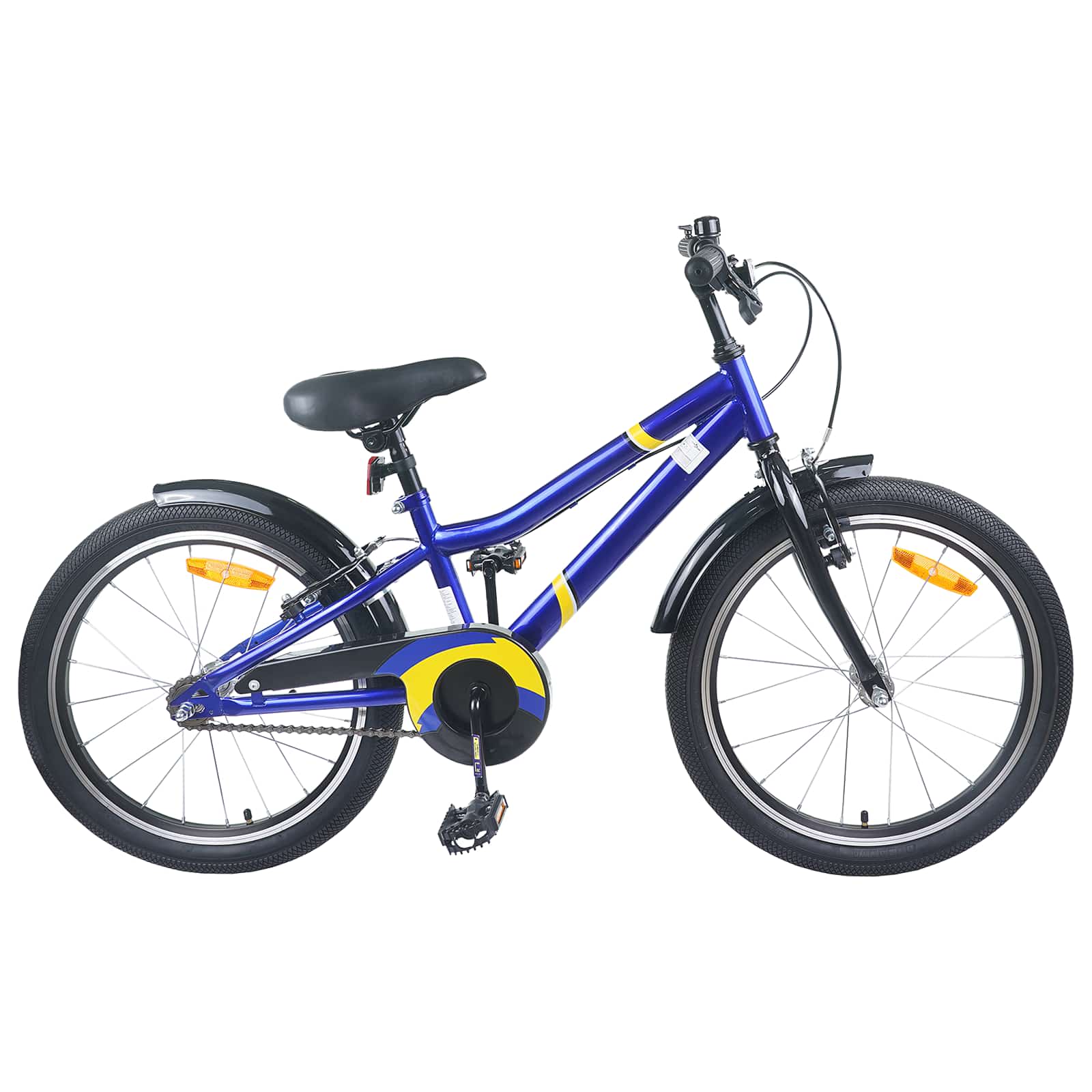 vidaXL Kinderfiets 20 Inch voor 6-11 jaar oud Blauw Wit