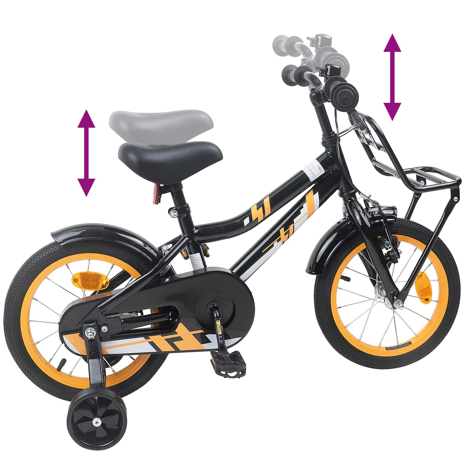 vidaXL Kinderfiets 20 Inch voor 6-11 jaar oud Oranje Zwart
