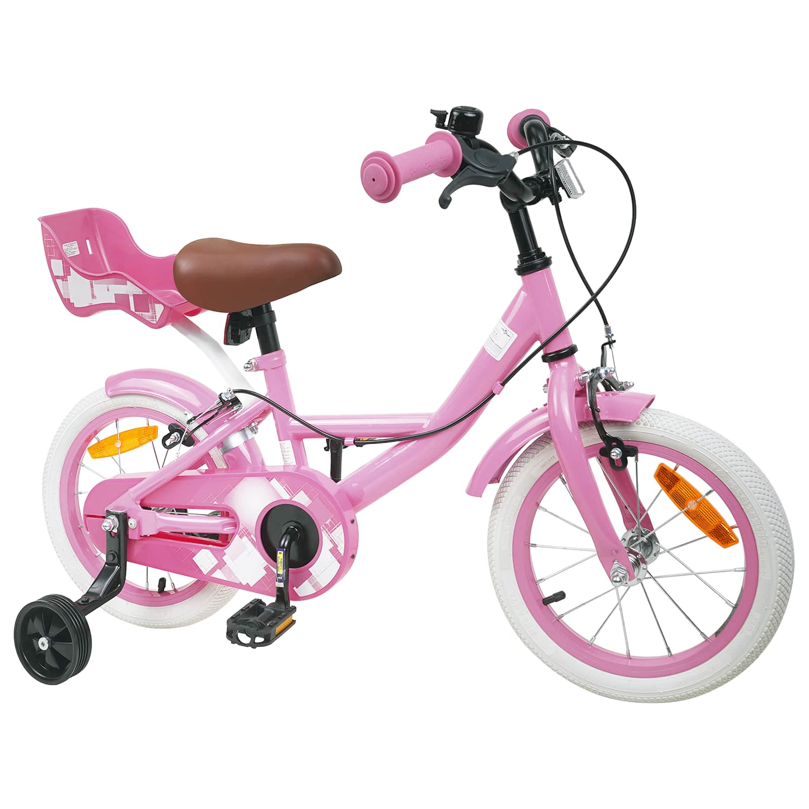 vidaXL Kinderfiets 12 Inch voor 2-4 jaar oud Lichtroze