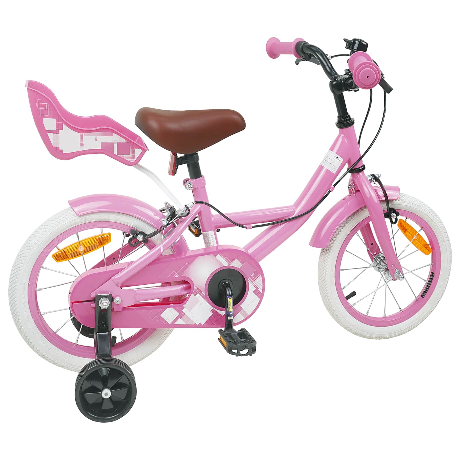vidaXL Kinderfiets 12 Inch voor 2-4 jaar oud Lichtroze