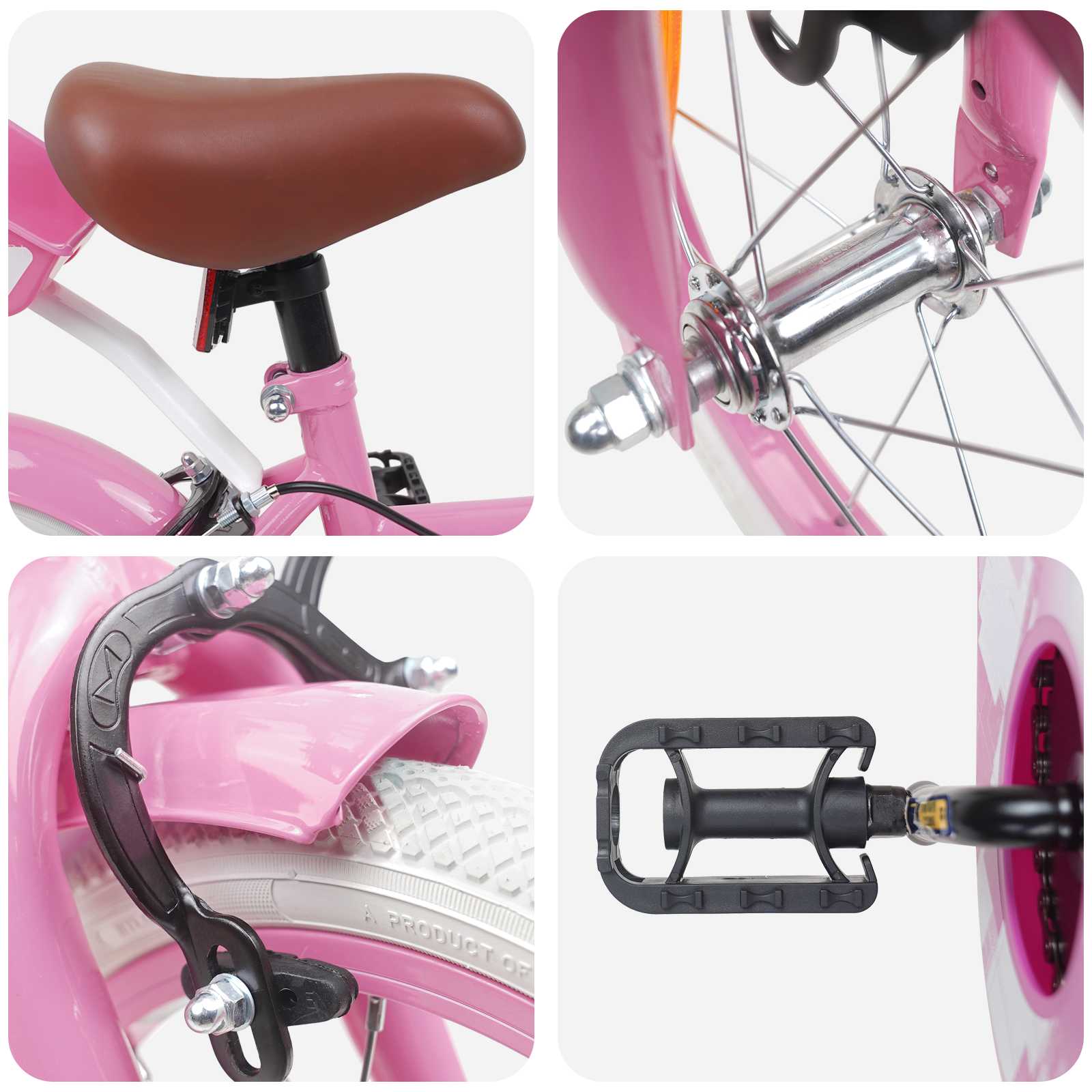 vidaXL Kinderfiets 12 Inch voor 2-4 jaar oud Lichtroze