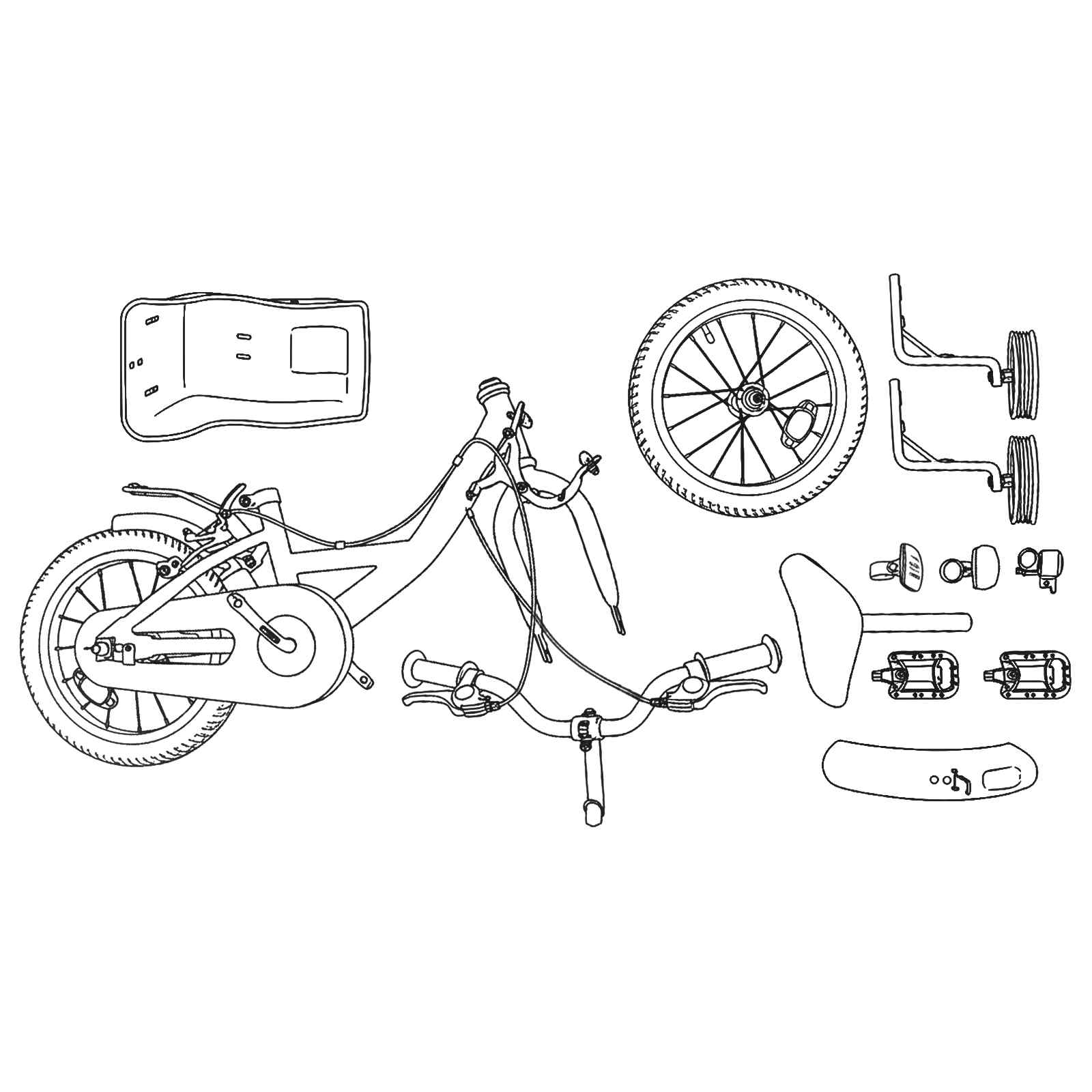 vidaXL Kinderfiets 12 Inch voor 2-4 jaar oud Lichtroze