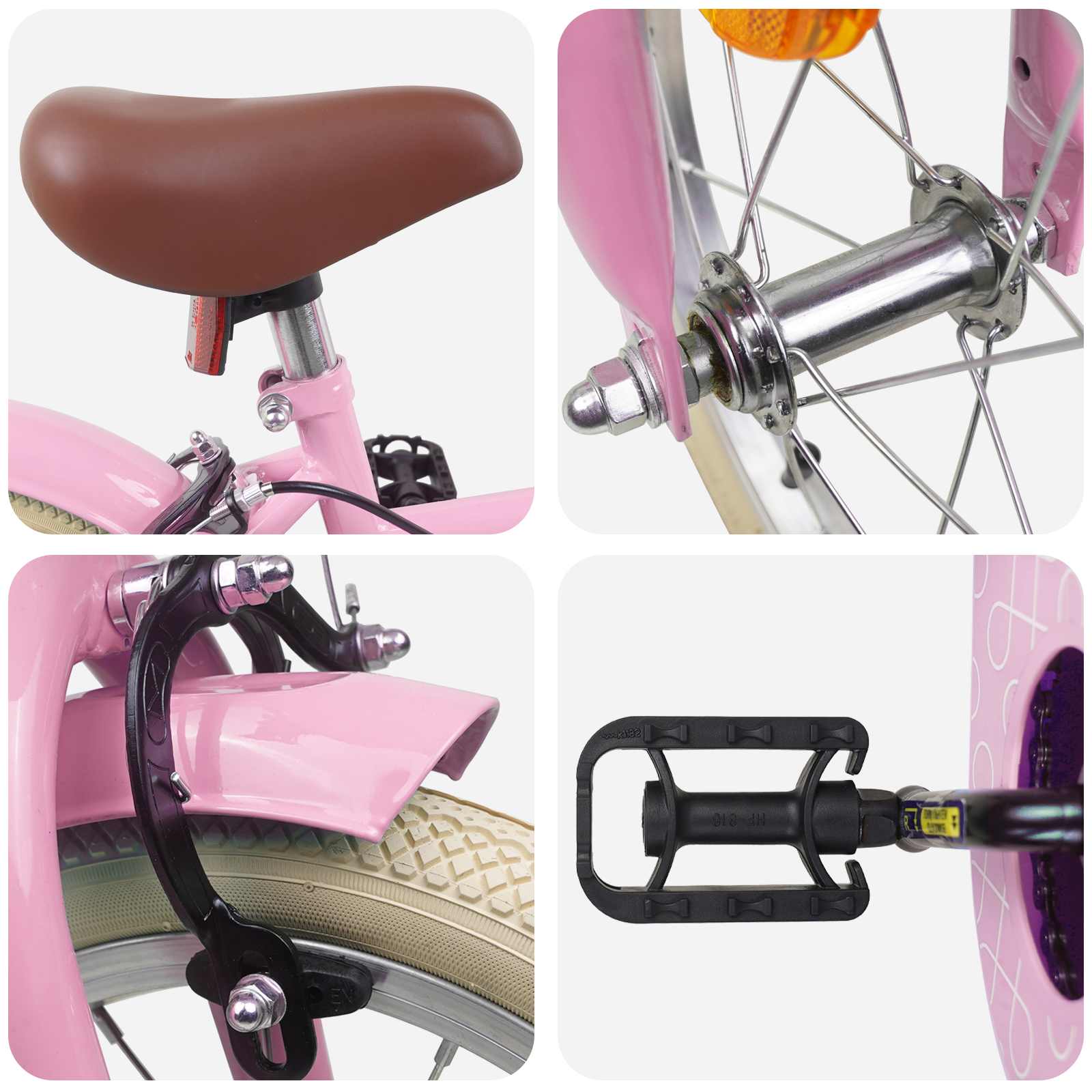 vidaXL Kinderfiets 12 Inch voor 2-4 jaar oud Lichtroze