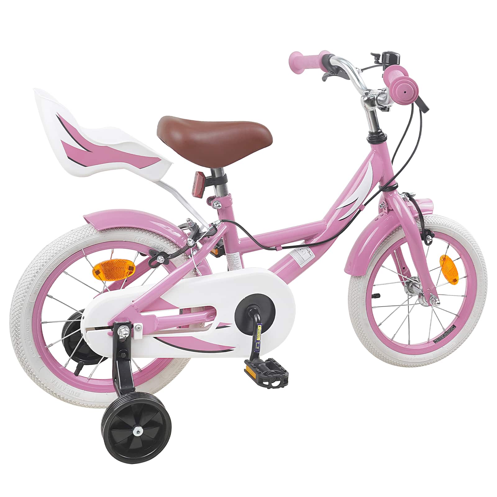 vidaXL Kinderfiets 12 Inch voor 2-4 jaar oud Lichtroze