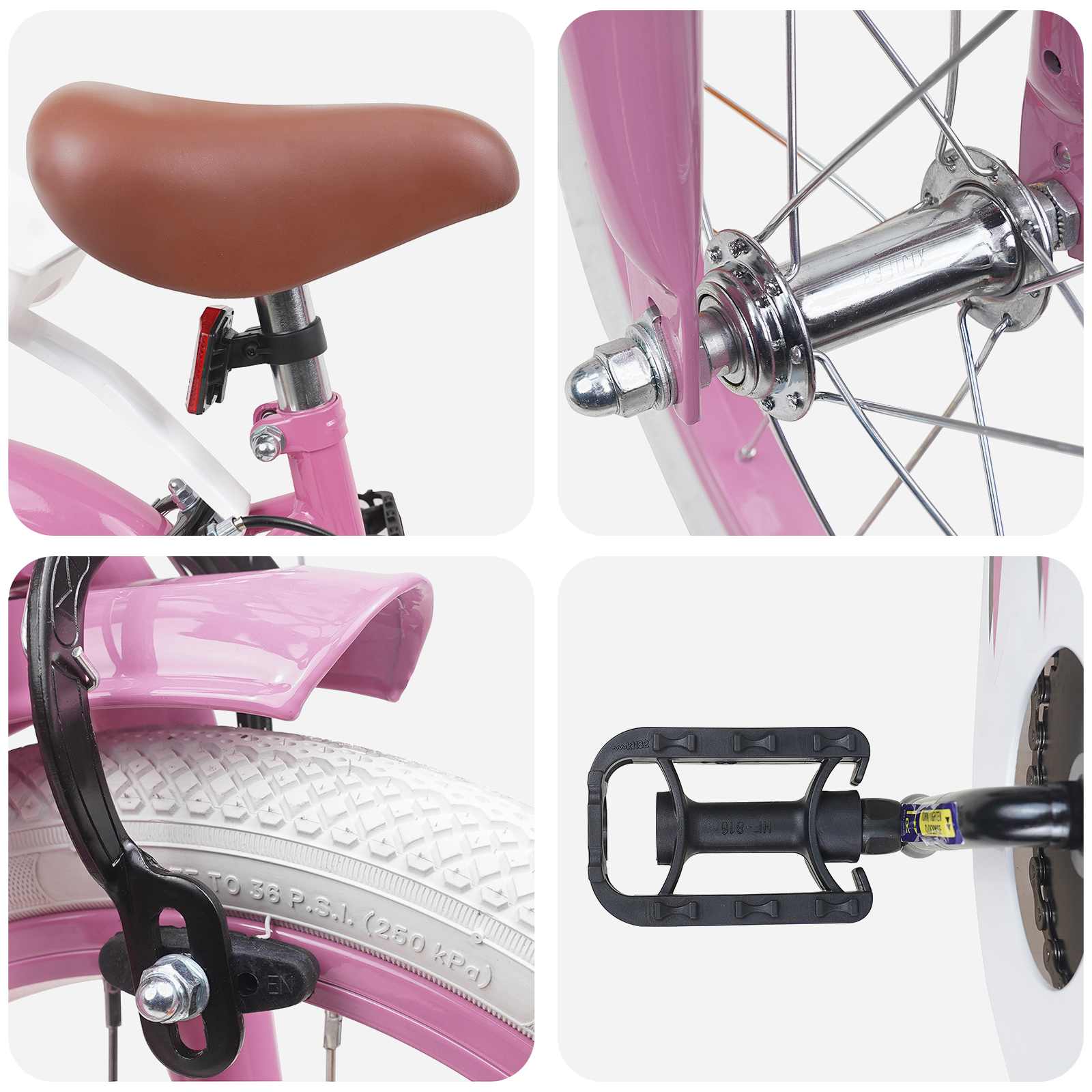 vidaXL Kinderfiets 12 Inch voor 2-4 jaar oud Lichtroze