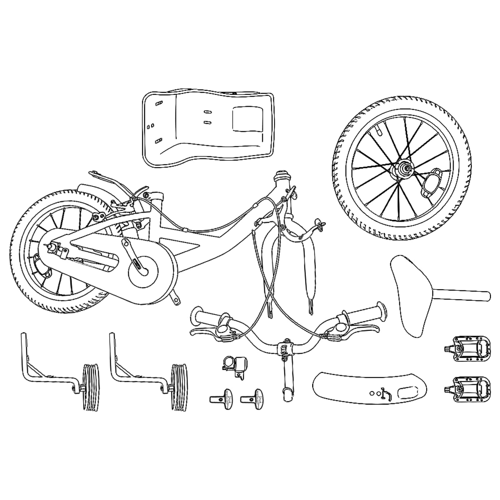 vidaXL Kinderfiets 12 Inch voor 2-4 jaar oud Lichtroze