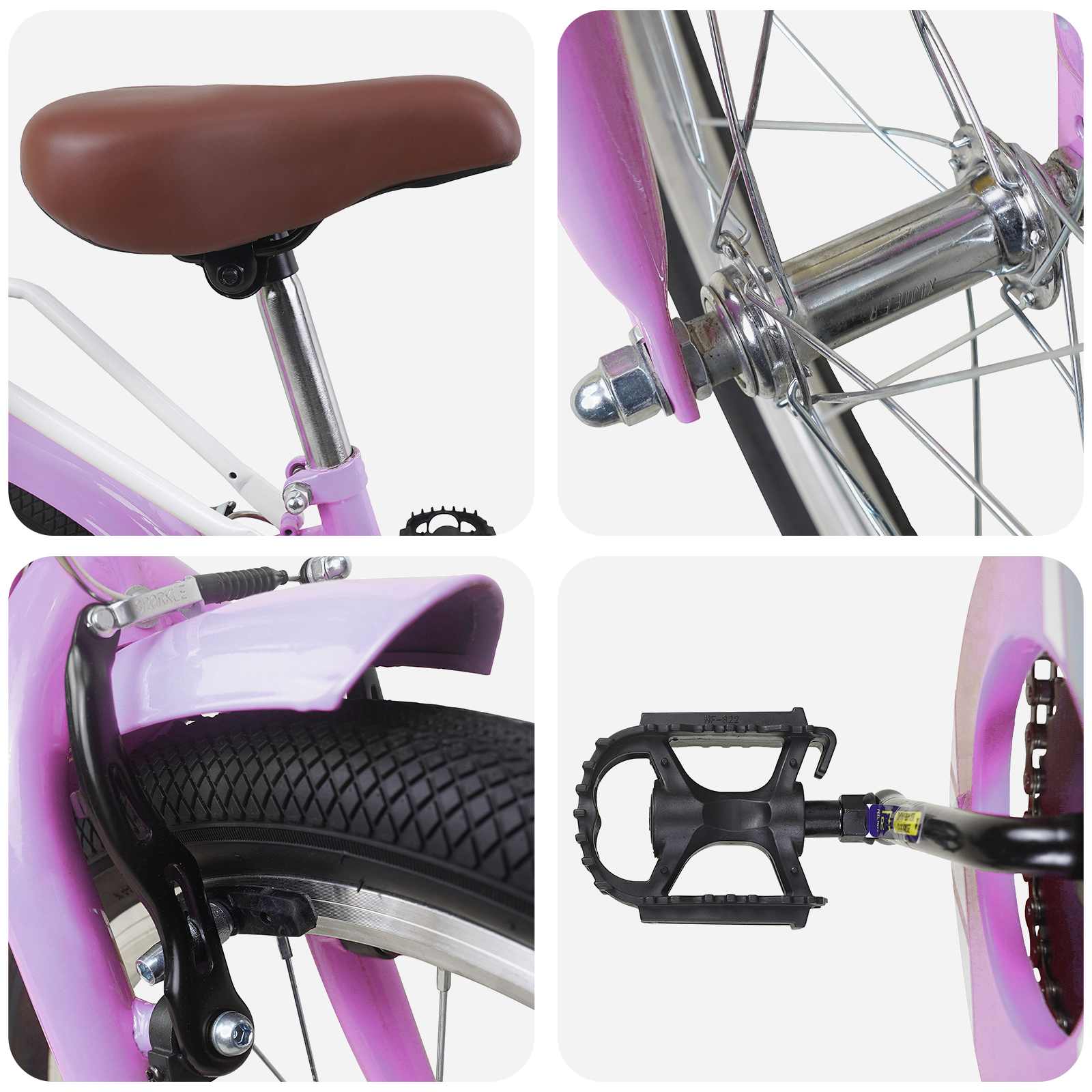 vidaXL Kinderfiets 18 Inch voor 5-7 jaar Paars