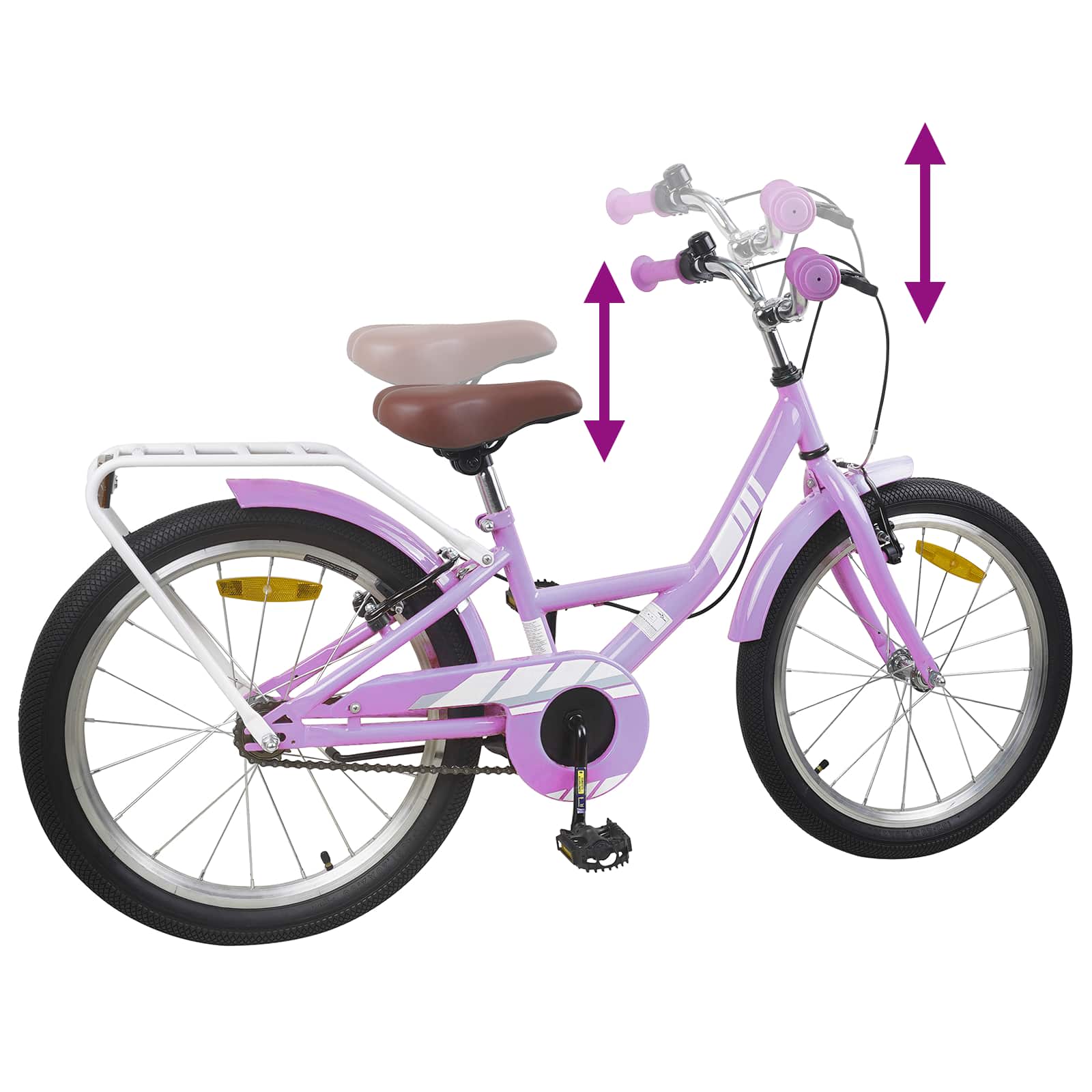 vidaXL Kinderfiets 18 Inch voor 5-7 jaar Paars