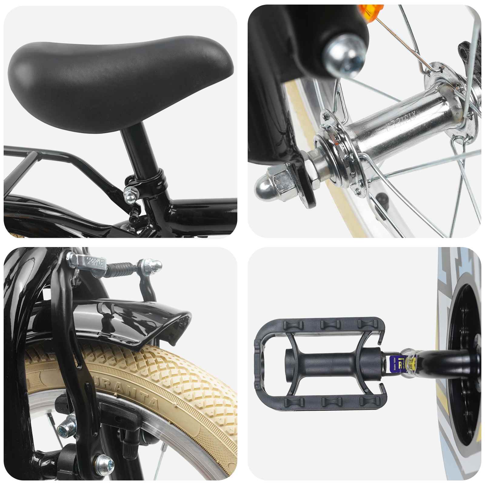 vidaXL Kinderfiets 20 Inch voor 6-11 jaar oud Zwart