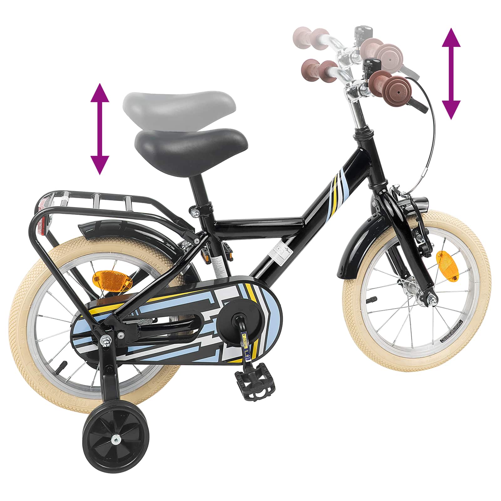 vidaXL Kinderfiets 20 Inch voor 6-11 jaar oud Zwart