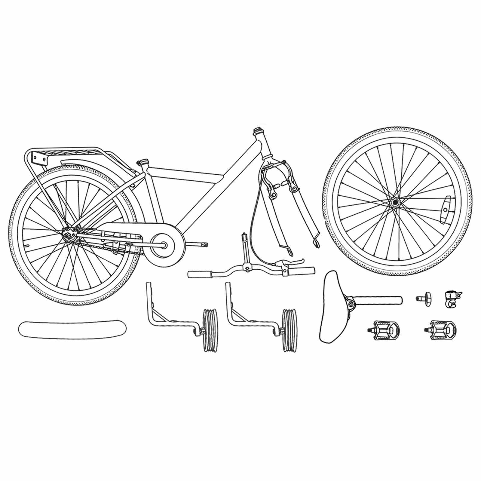 vidaXL Kinderfiets 20 Inch voor 6-11 jaar oud Zwart